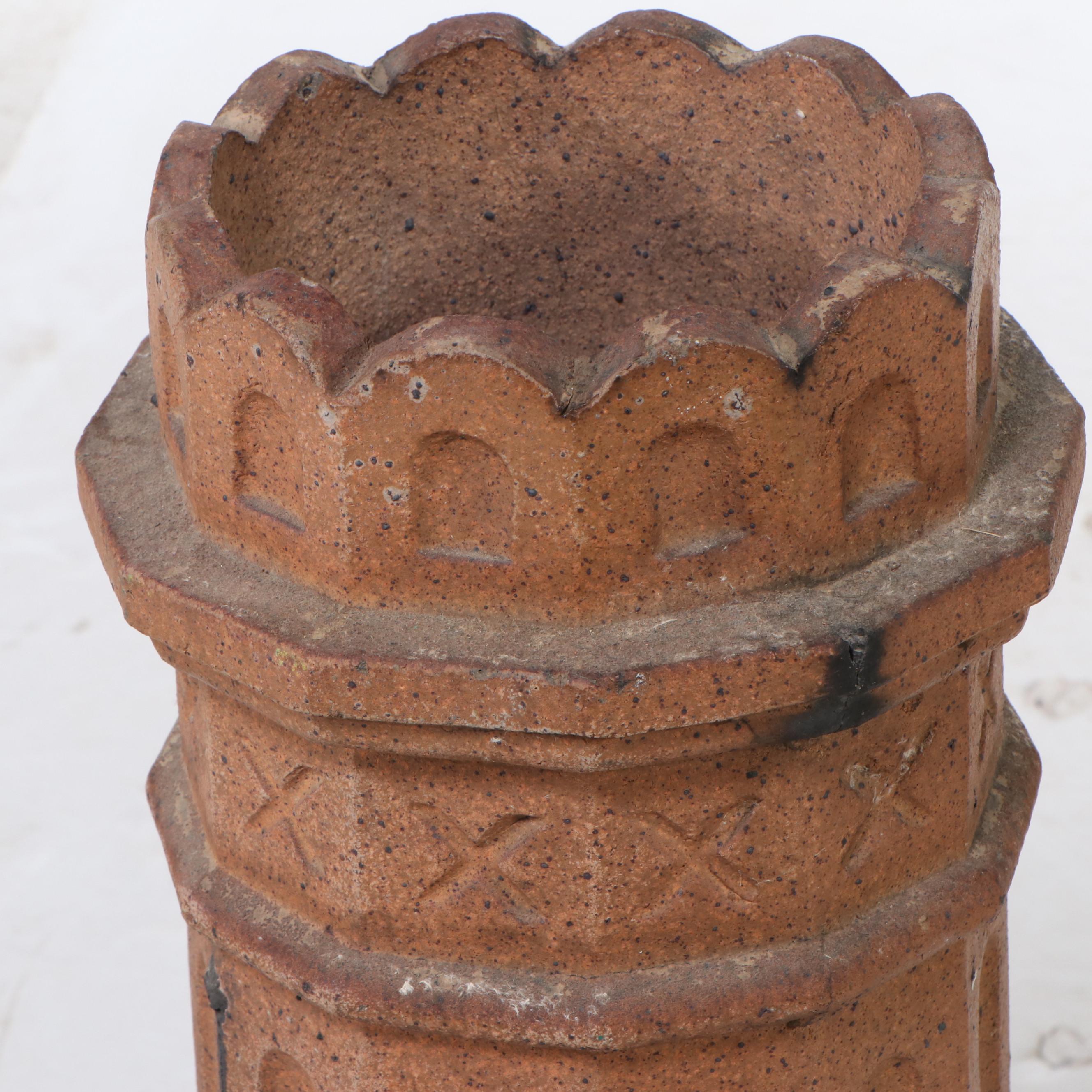 Victorian Terracotta Chimney Pot, Late 19th to Early 20th Century