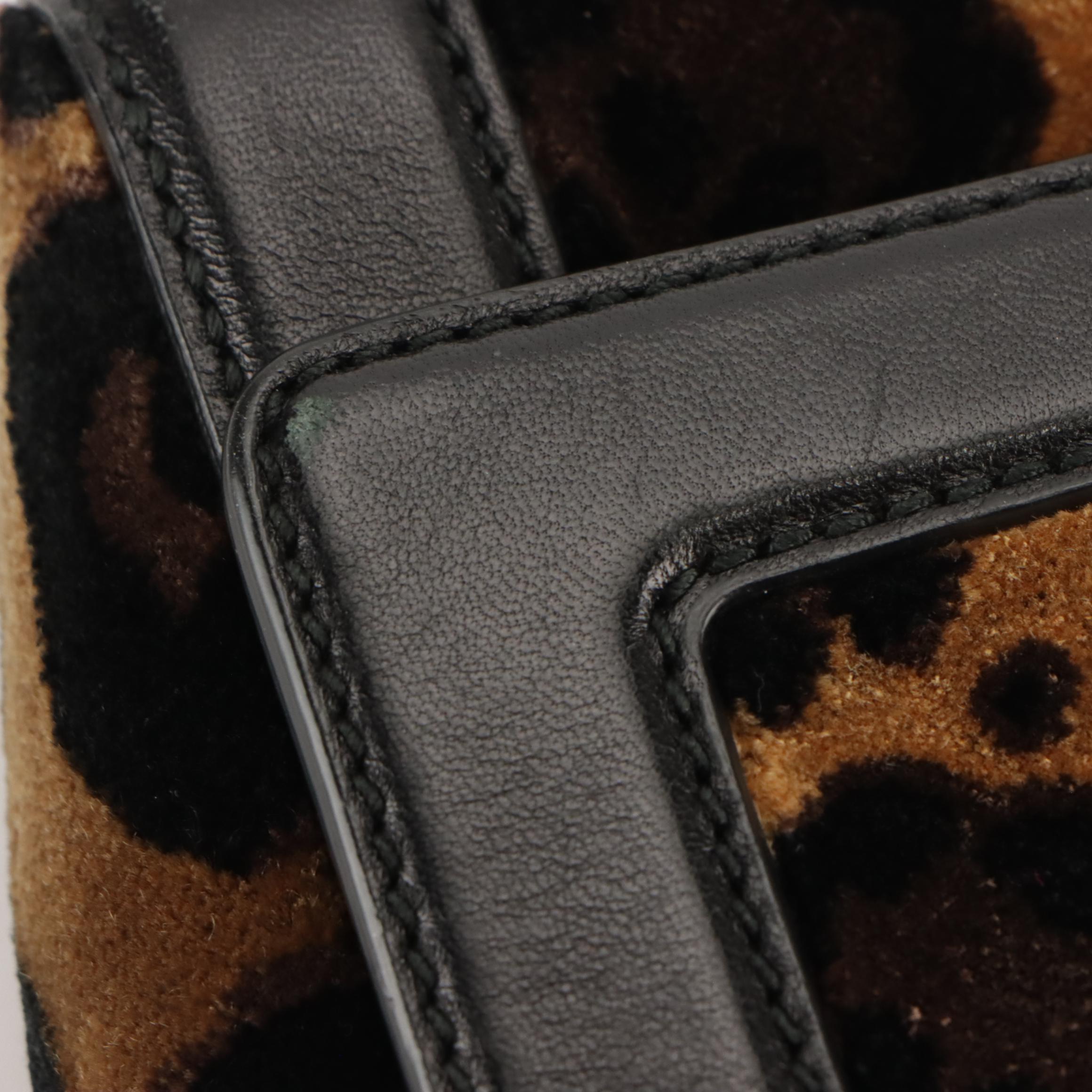 Dolce & Gabbana Padlock Flap Shoulder Bag in Leopard Print Velour & Leather Trim