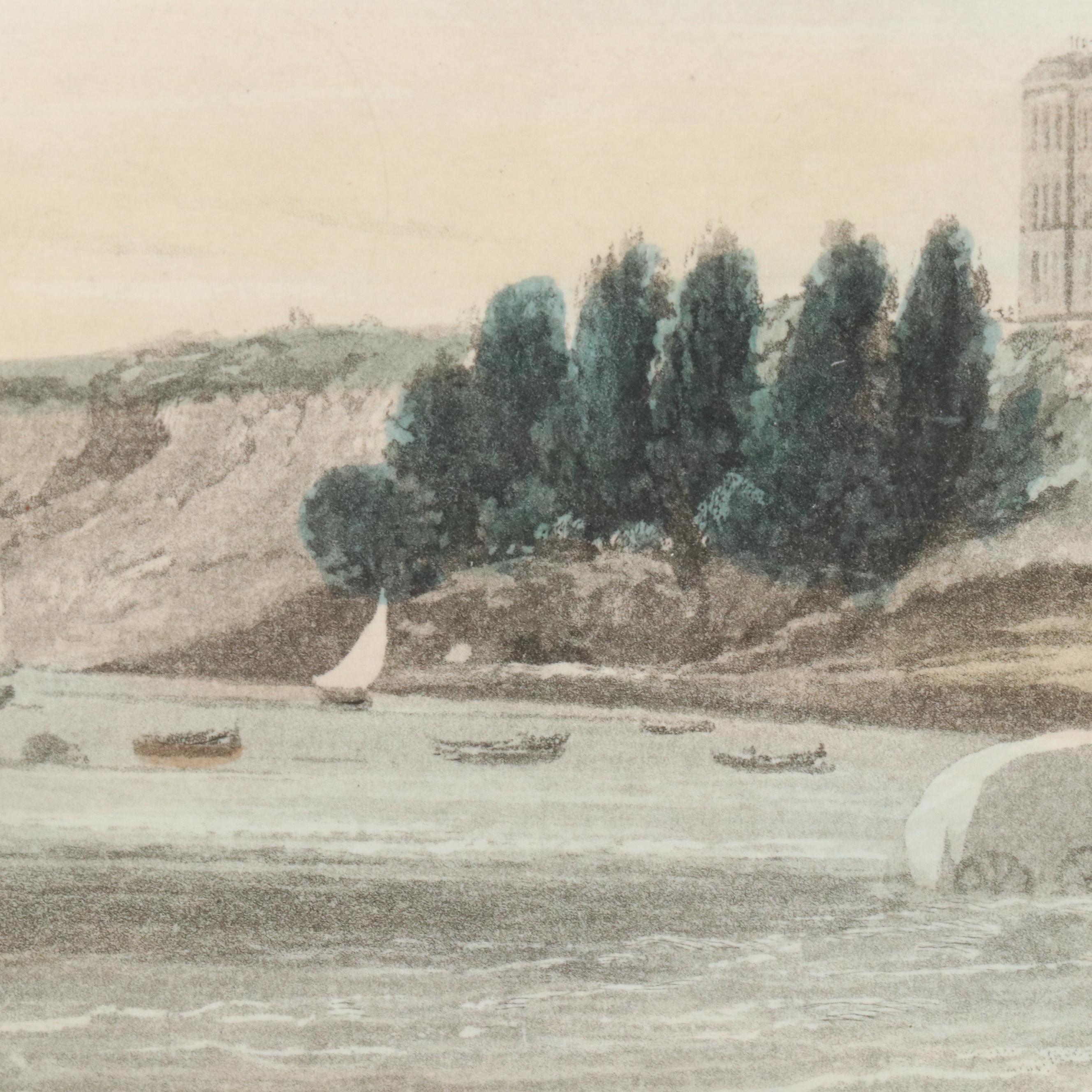 William Daniell Hand-Colored Aquatint Etchings of English Beaches, 1820s