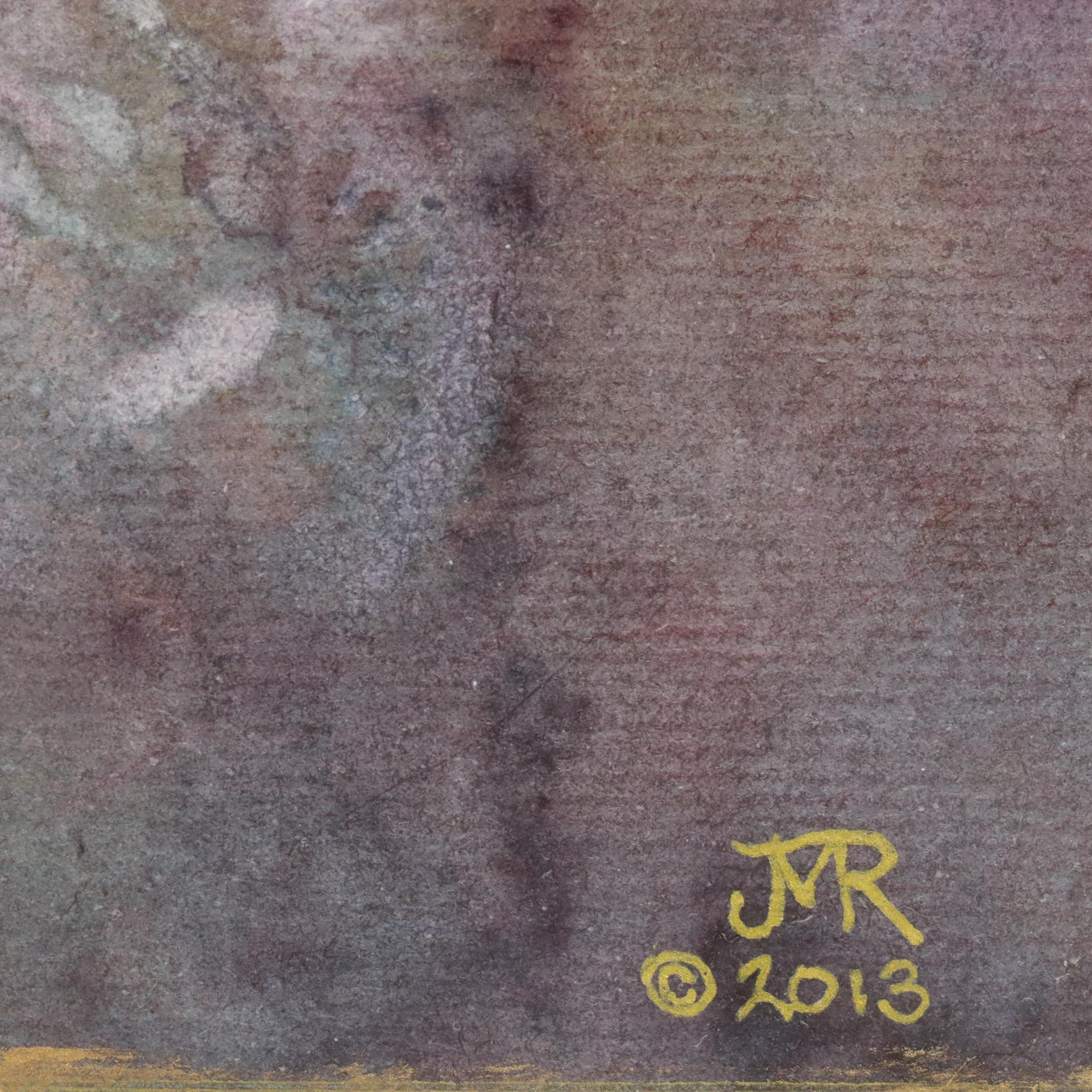 Jeannine M. Romano Still Life Embossed Watercolor Painting of Pears, 2013