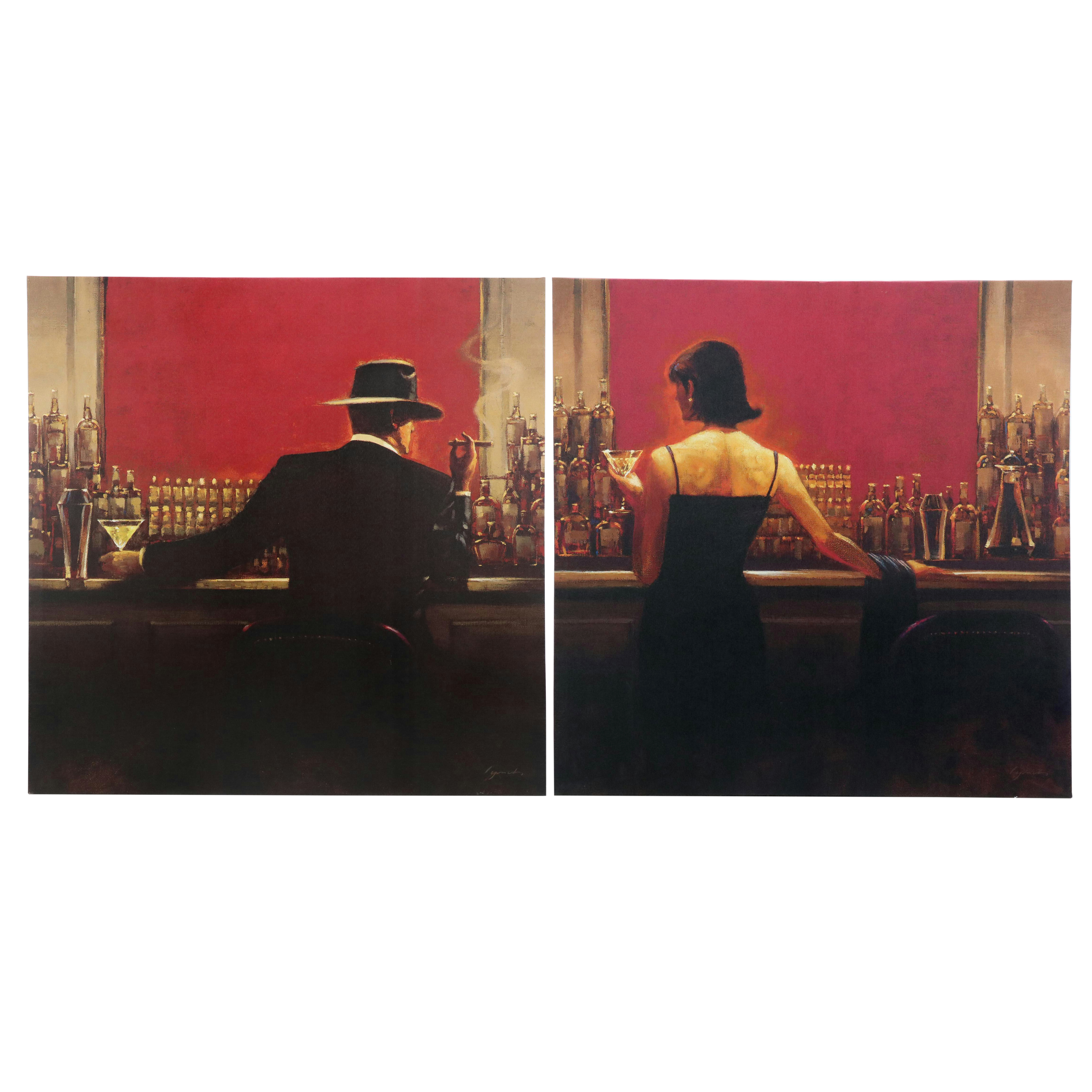 After Brent Lynch Giclée Diptych "Evening Lounge"