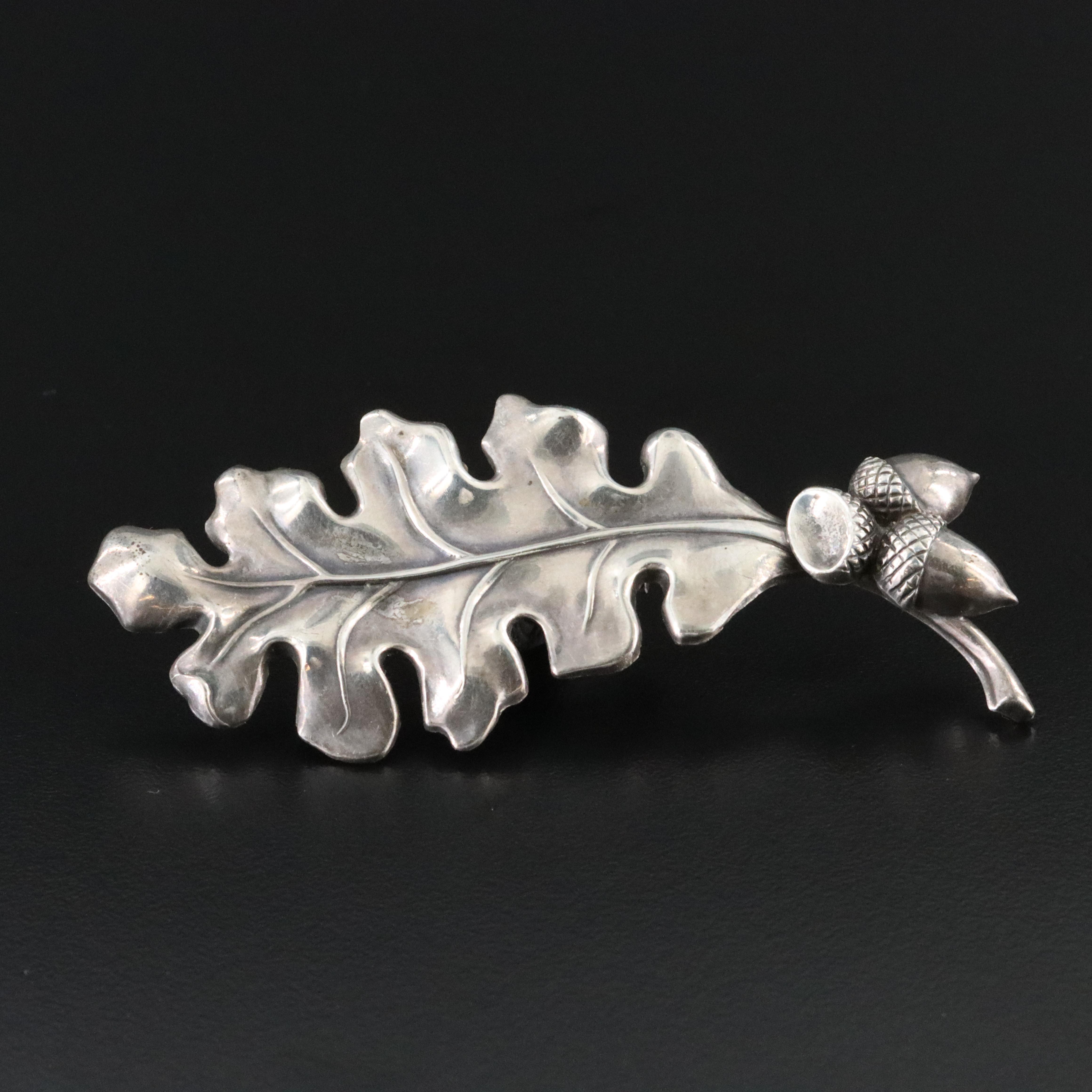 Vintage Lang Sterling Oak Leaf Brooch