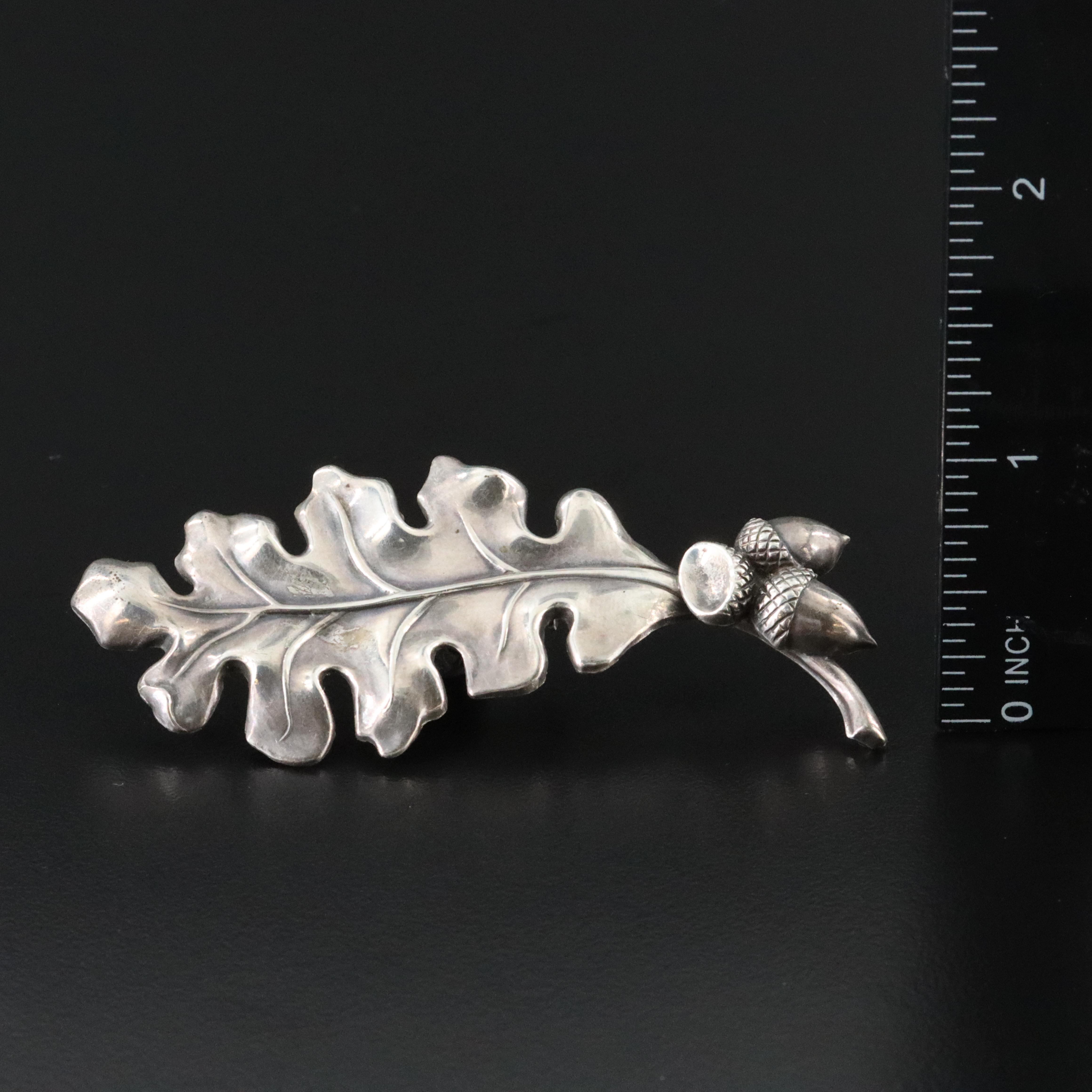 Vintage Lang Sterling Oak Leaf Brooch