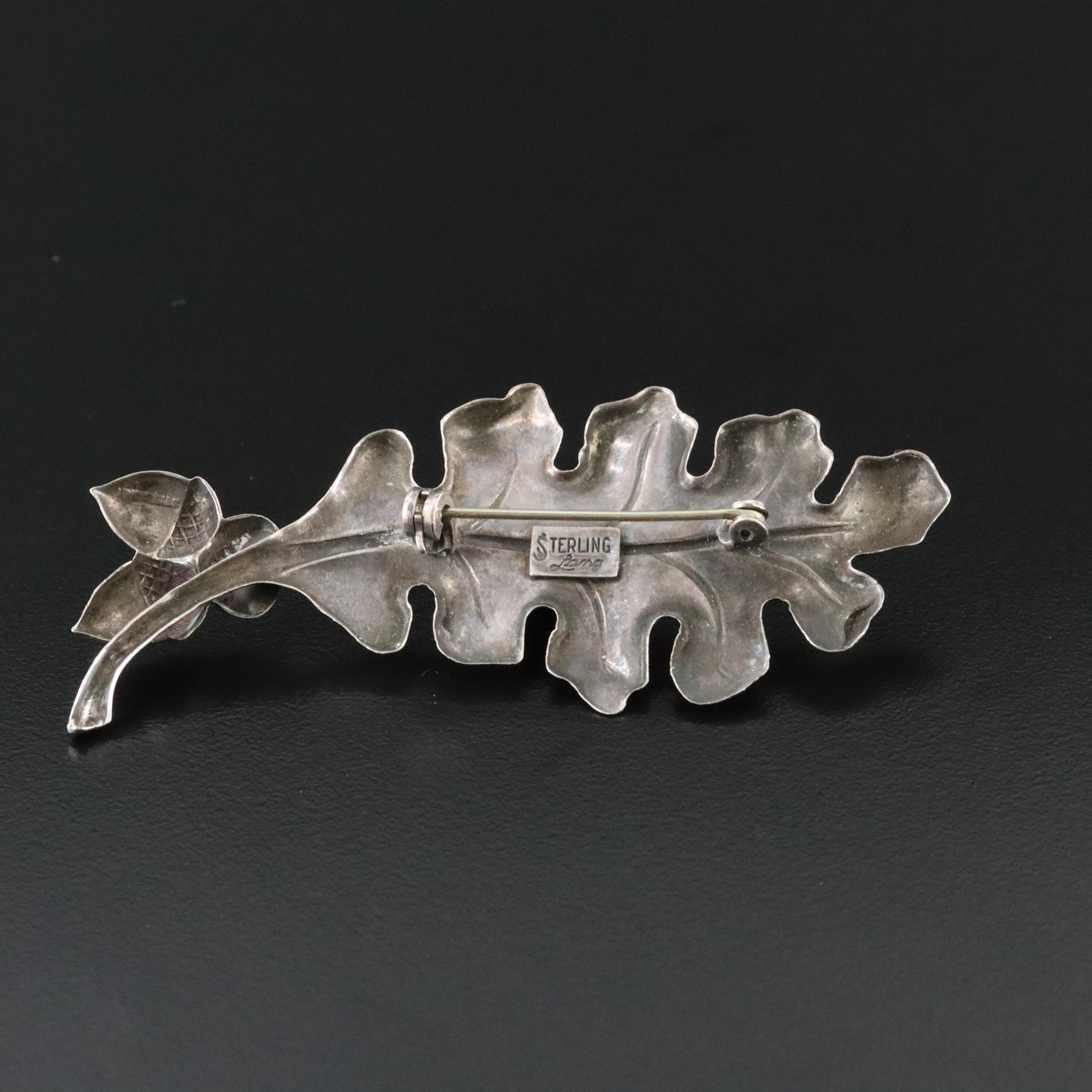 Vintage Lang Sterling Oak Leaf Brooch