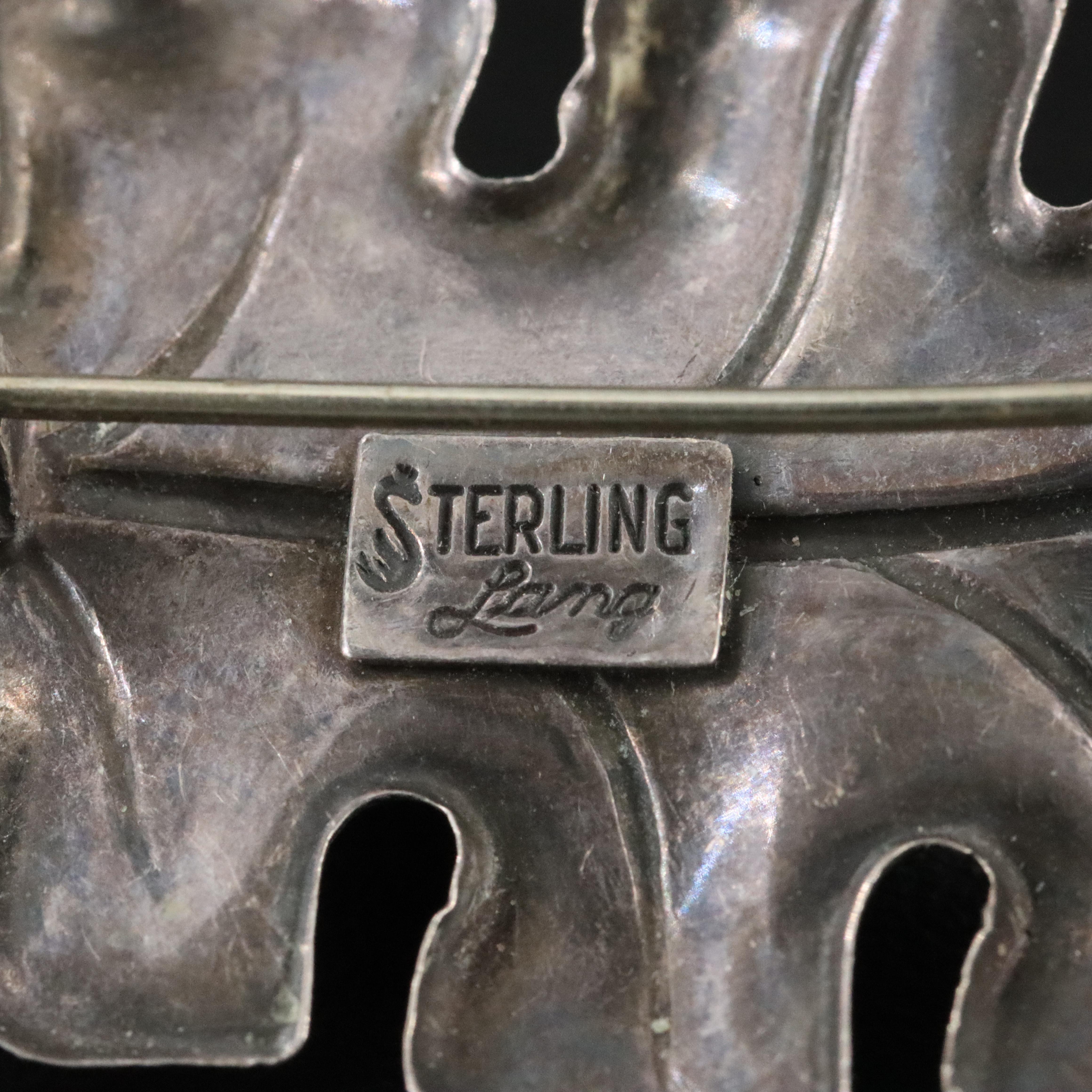 Vintage Lang Sterling Oak Leaf Brooch