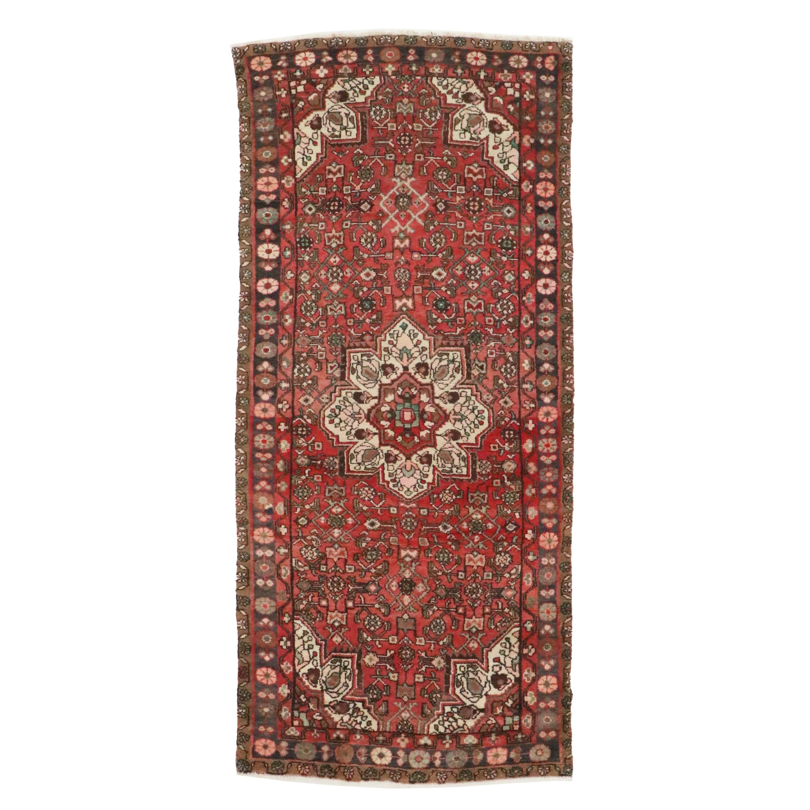 4'5 x 9'9 Hand-Knotted Persian Hamadan Area Rug