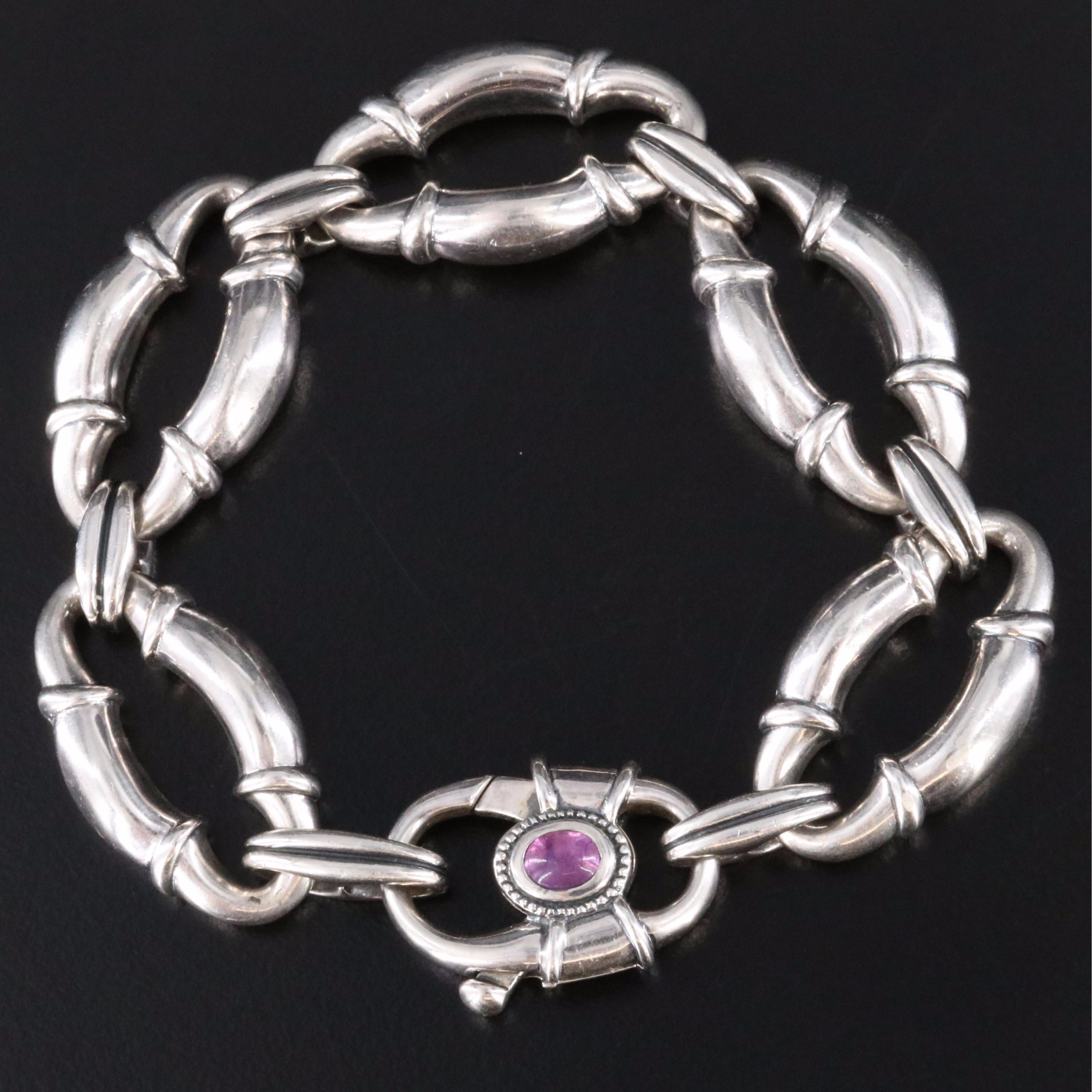 Scott Kay Sterling Bracelet with Amethyst Accent