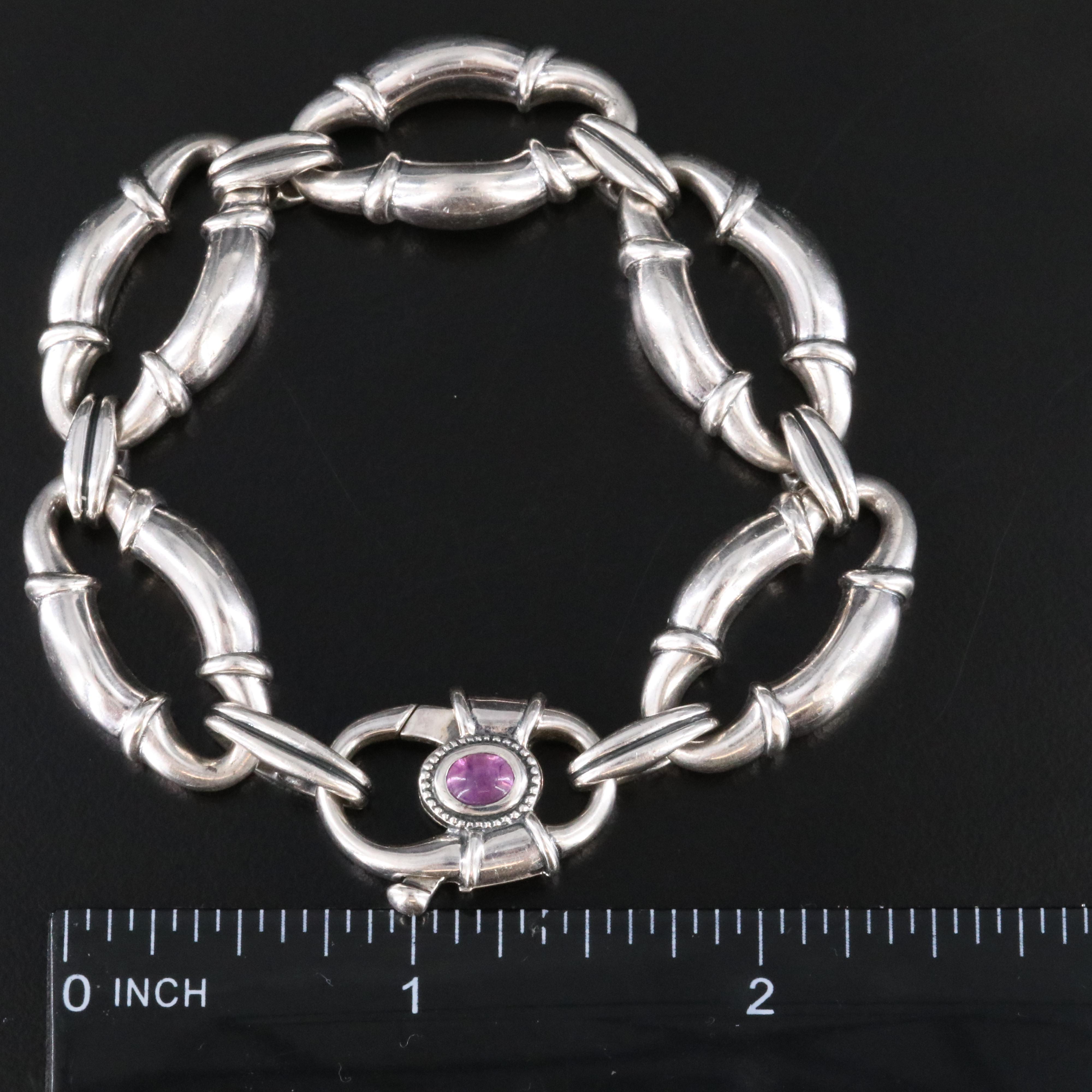 Scott Kay Sterling Bracelet with Amethyst Accent