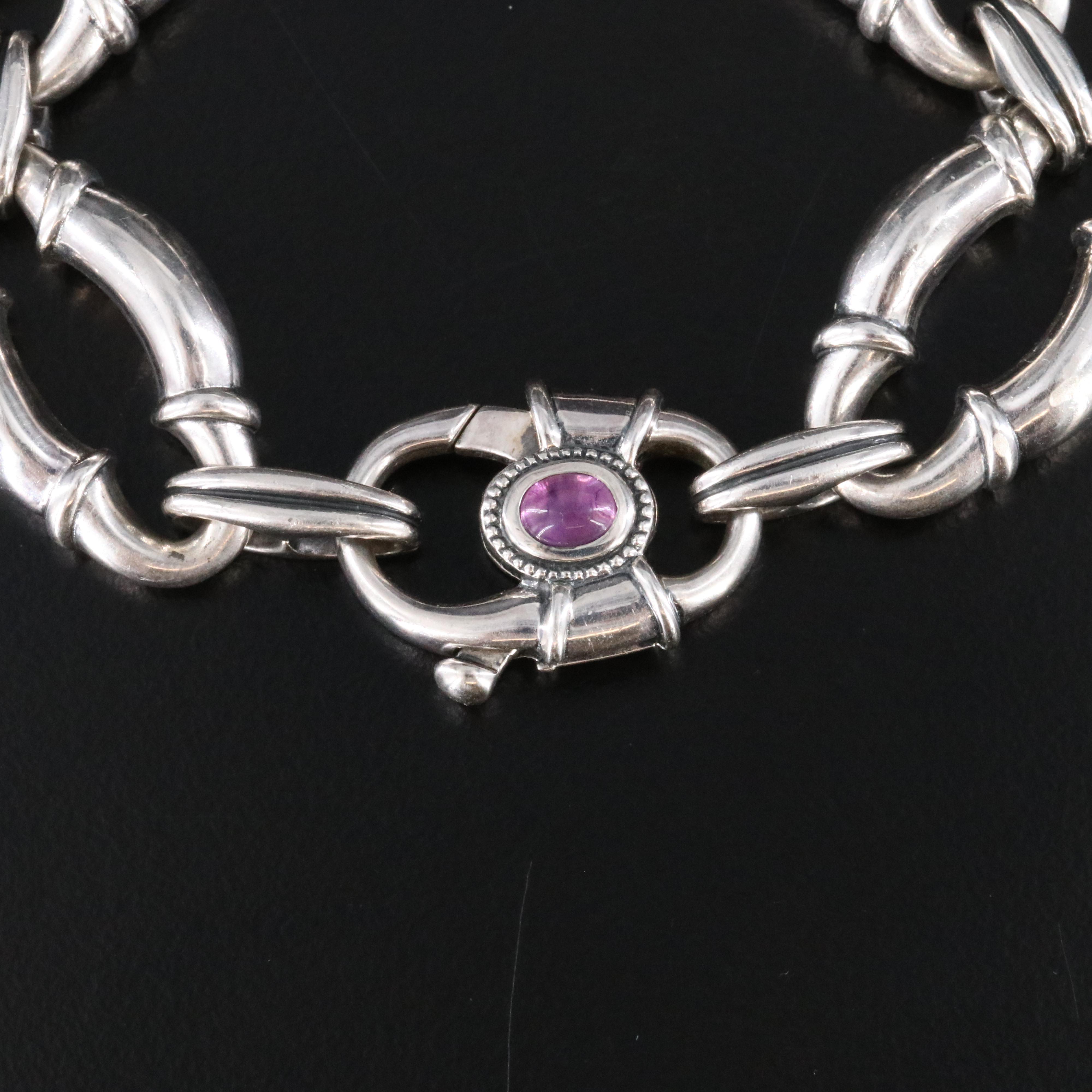 Scott Kay Sterling Bracelet with Amethyst Accent