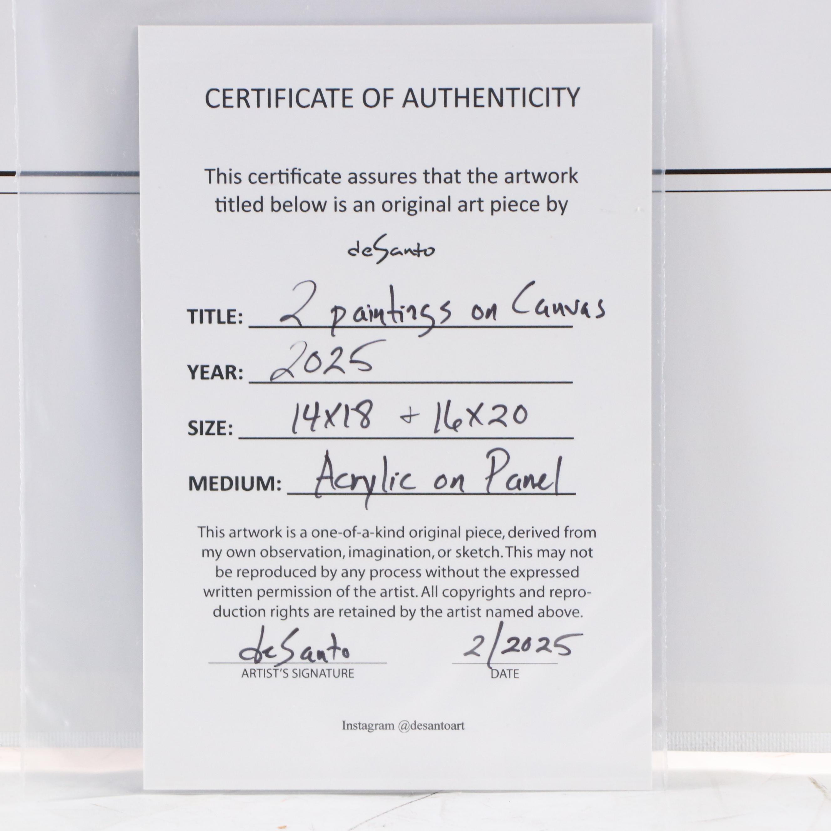 deSanto Figural Stylized Acrylic Paintings, 2025