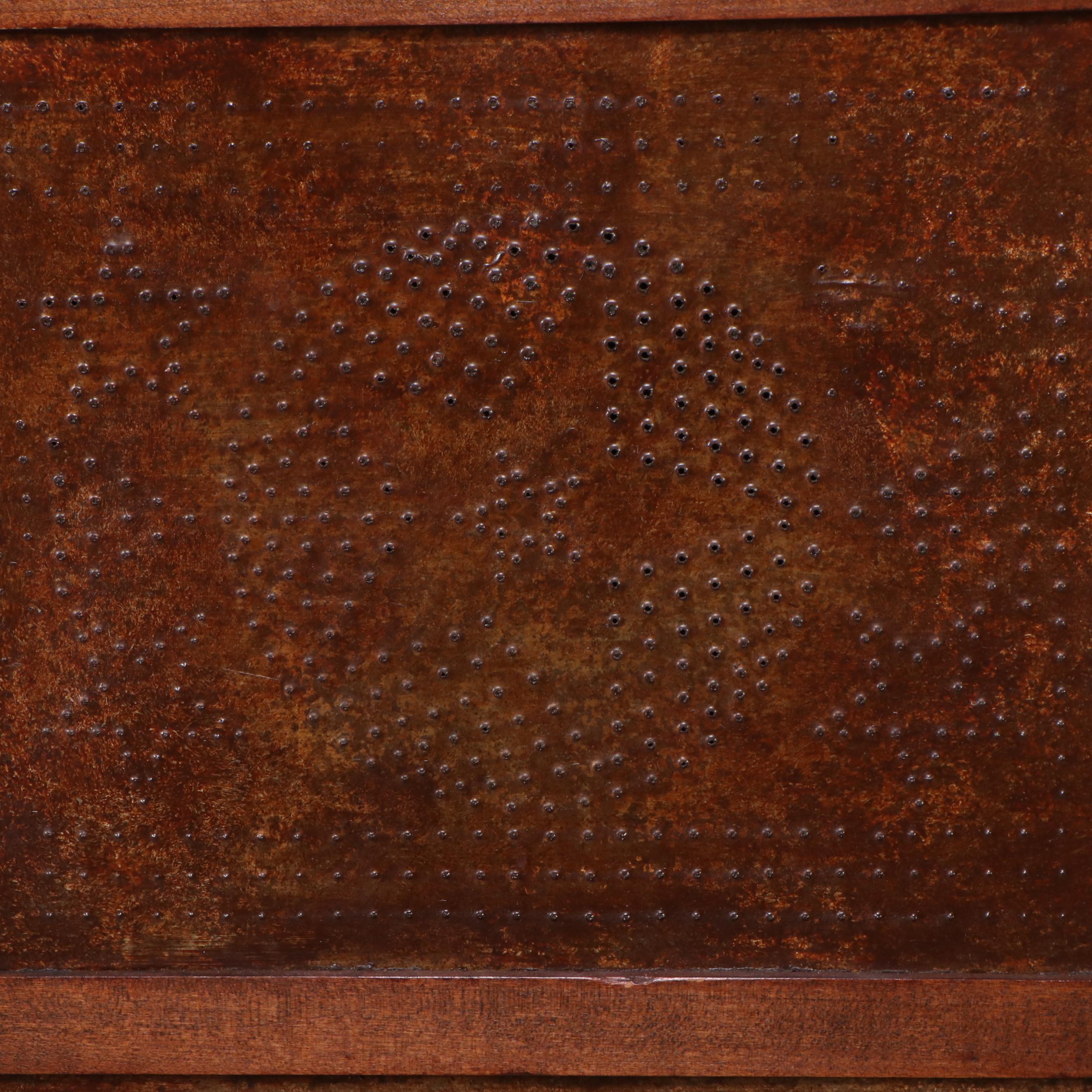 Arts & Crafts Style Food Safe with Punched-Tin Paneled Doors