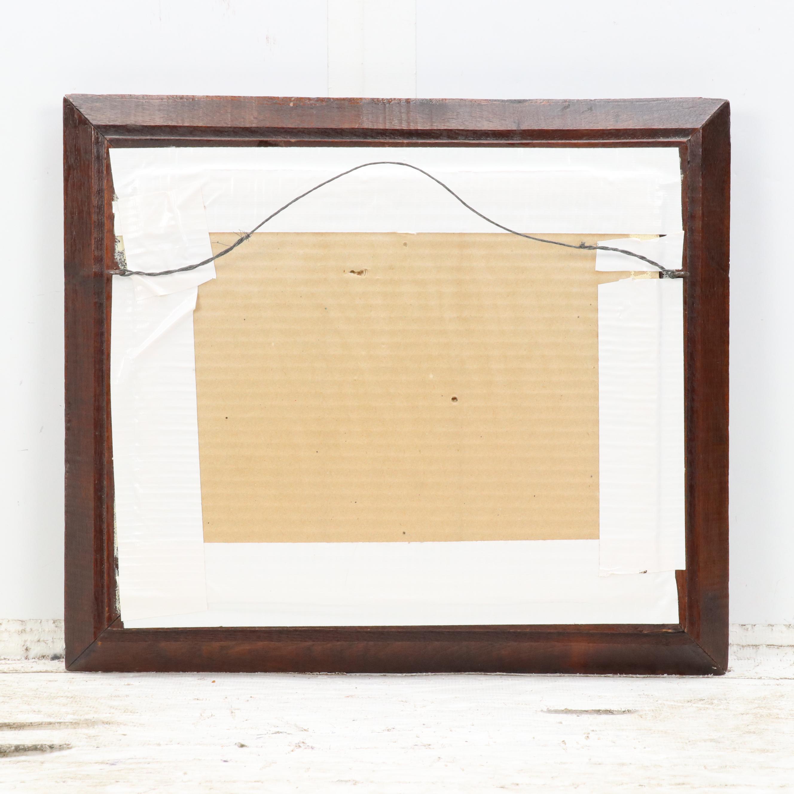 Maurice Jacques Hand-Colored Aquatint Etching "Maisons de Millet," Mid-19th C.