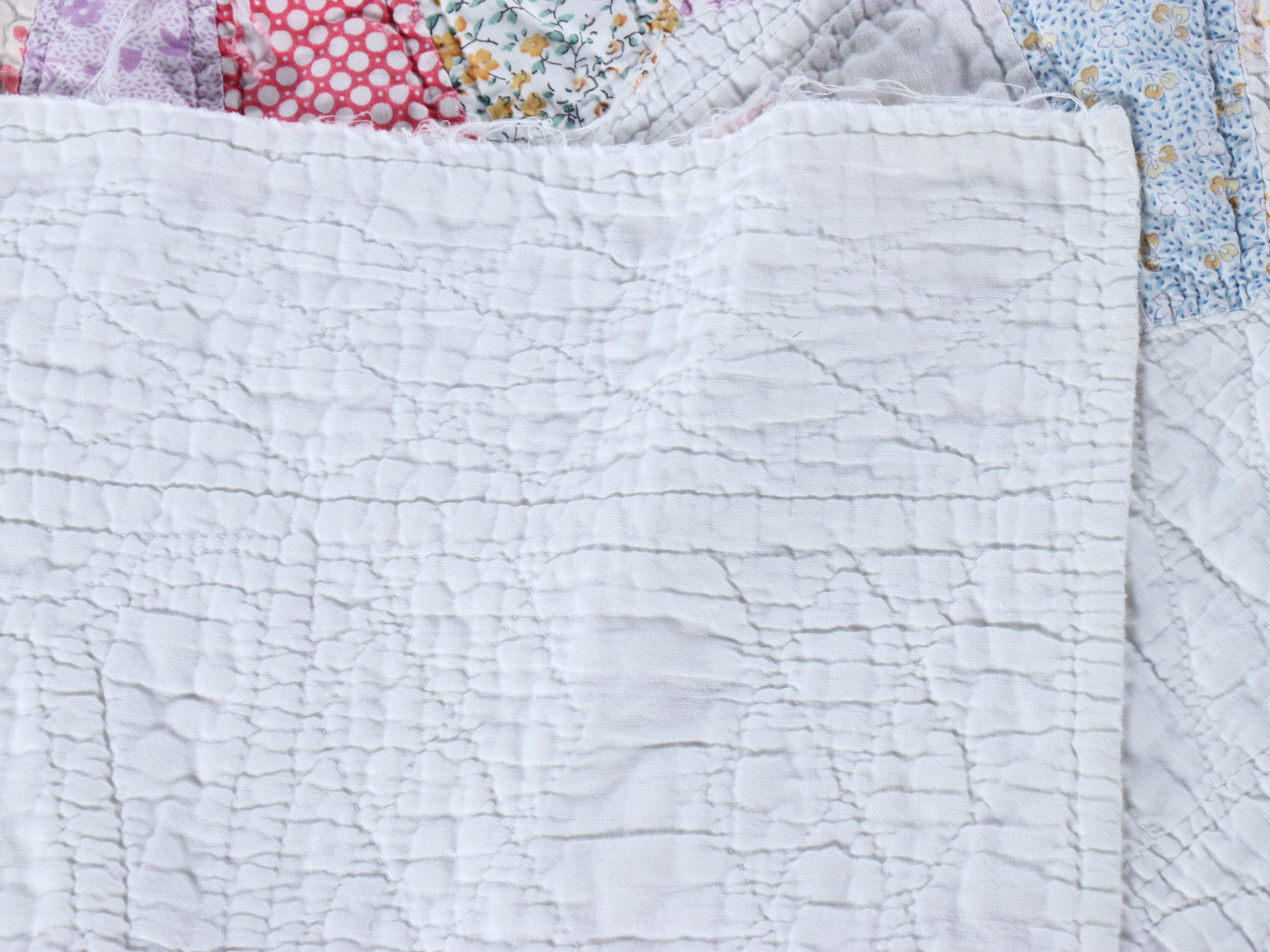 Handmade "Dresden Plate" Quilt with Patchwork Christmas Stocking