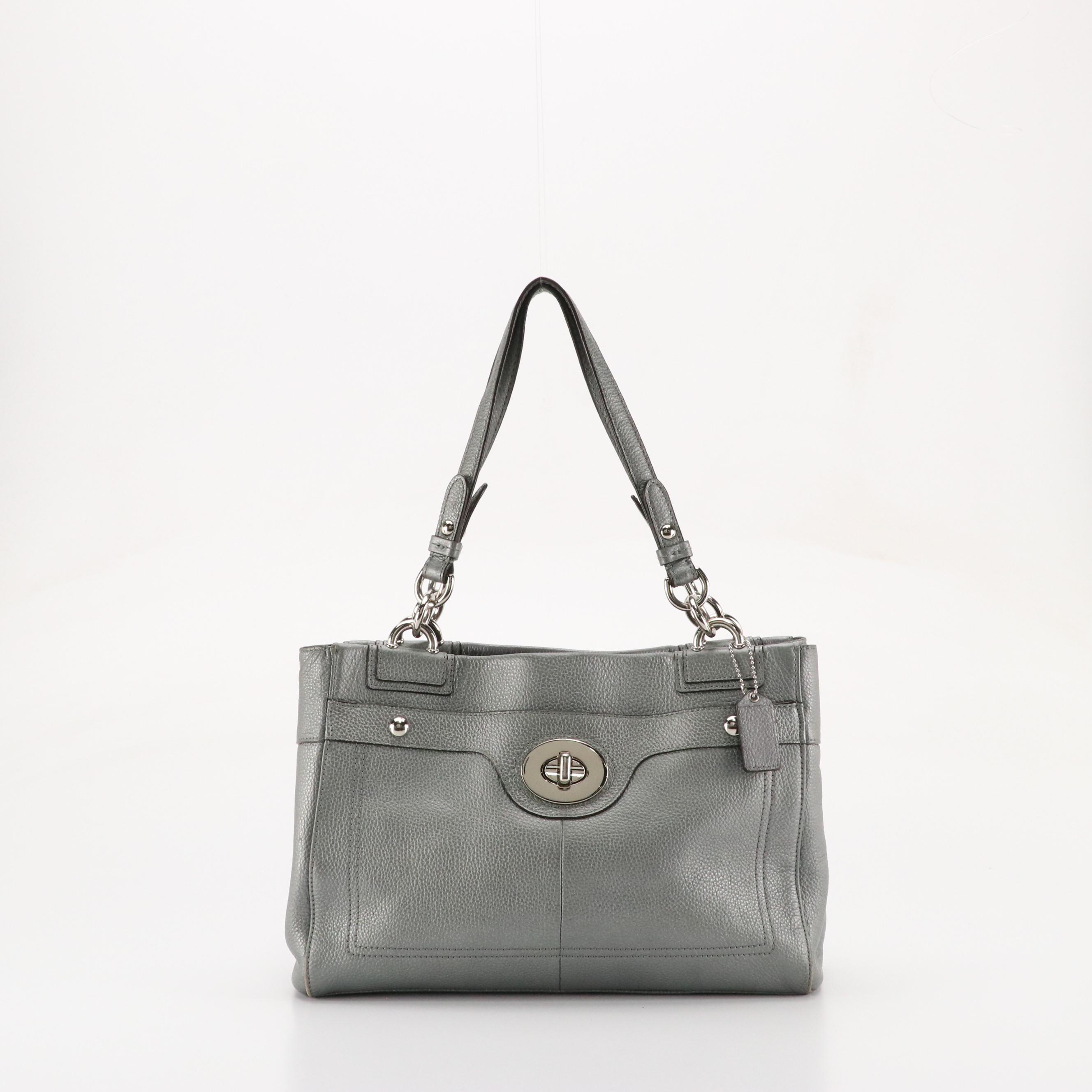 Kate Spade Bloom Quilted Leather Wristlet Pouch & Silver Penelope Carryall Tote