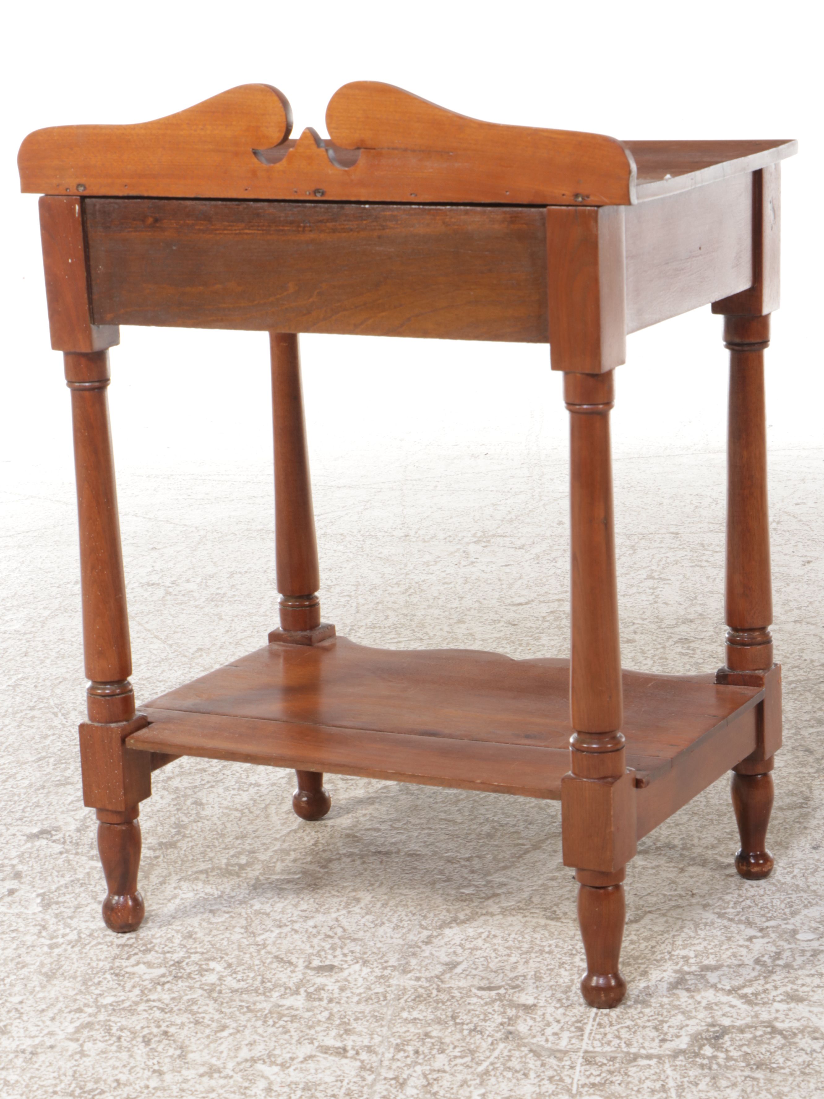 Sheraton Walnut Two-Tier Nightstand