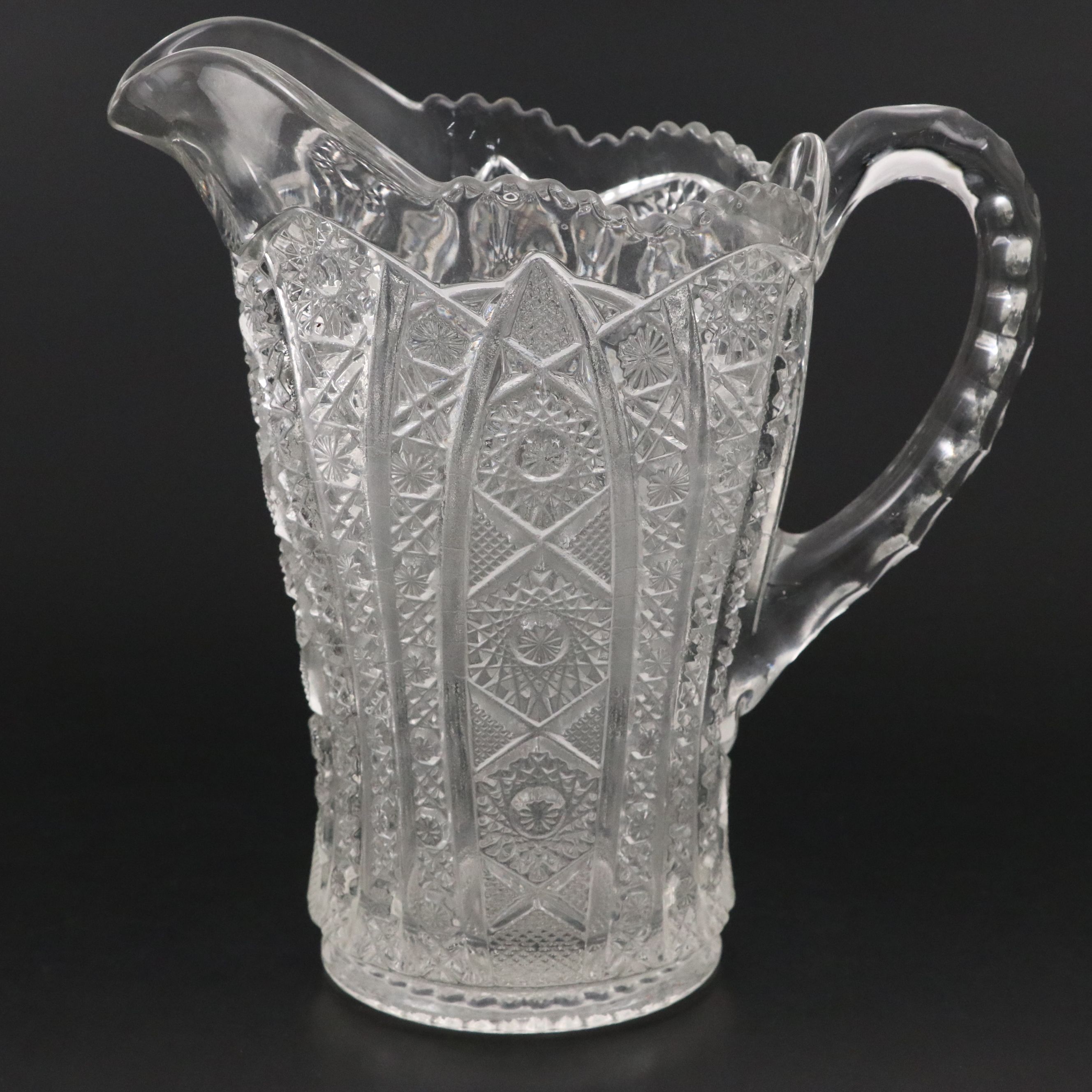 Imperial "Daisy and Button" Pressed Glass Pitcher, Early 20th Century