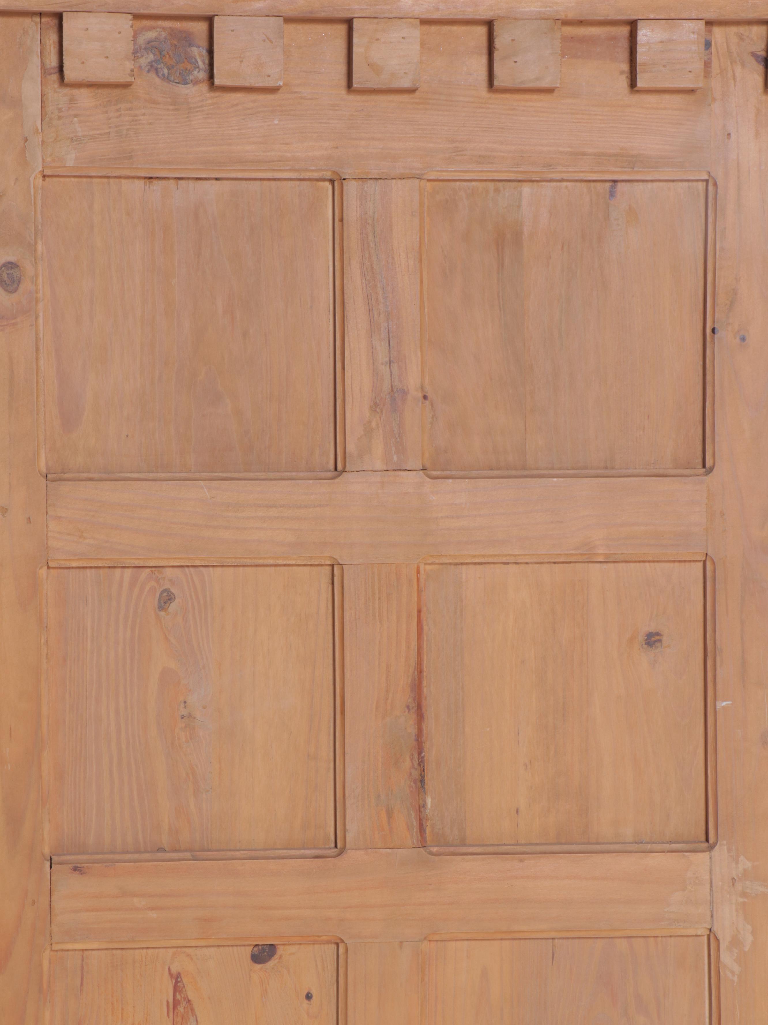 Arts & Crafts Style Pine Paneled Armoire
