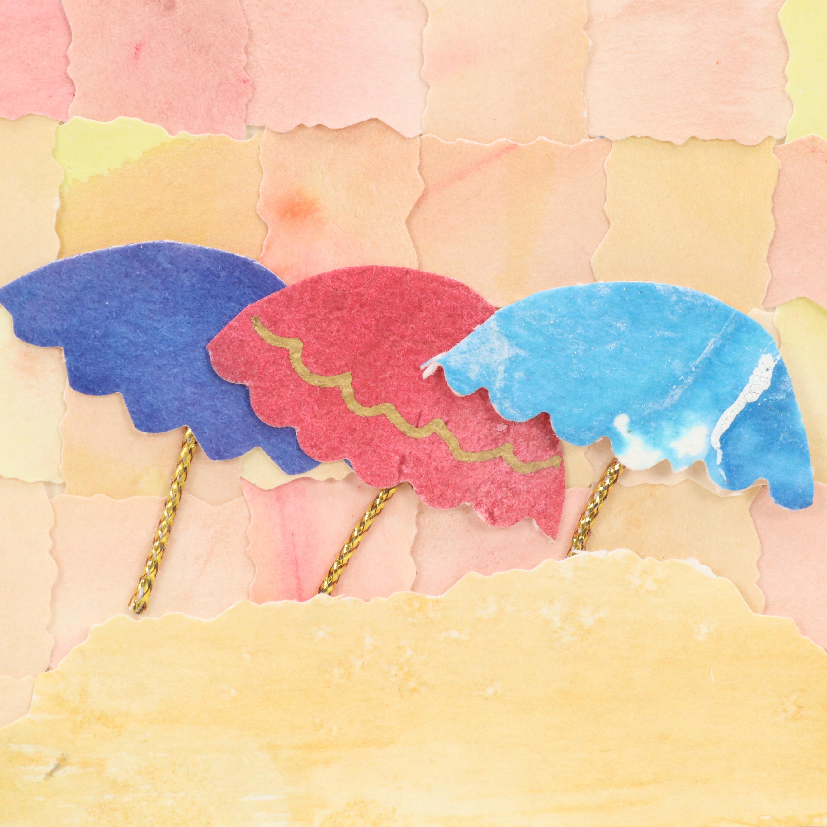 Remieke Woven Collage of Beach Scene, 21st Century