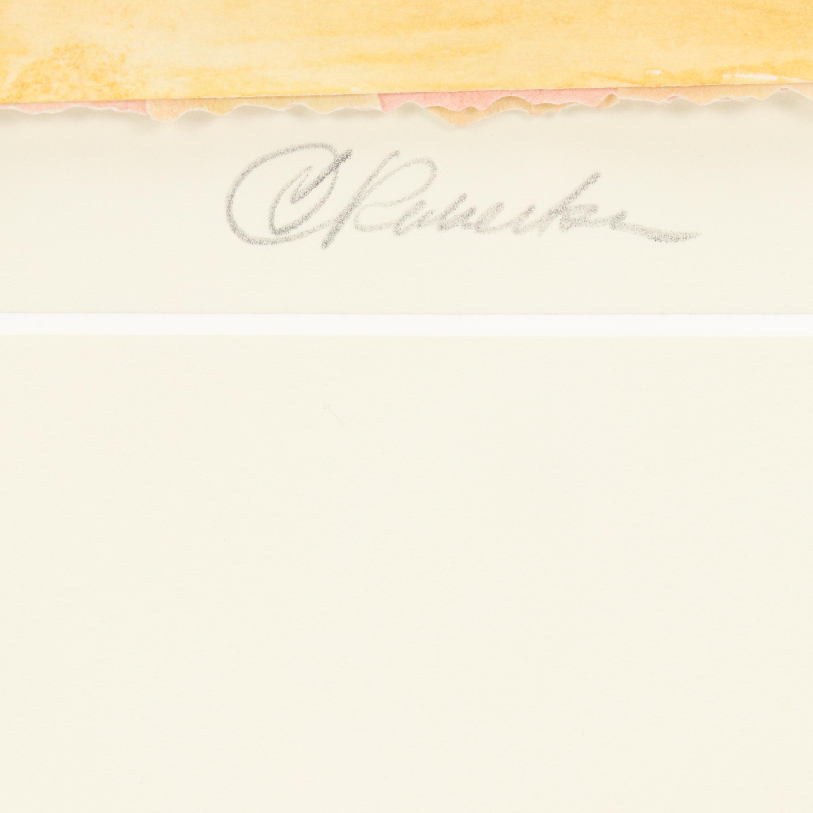 Remieke Woven Collage of Beach Scene, 21st Century