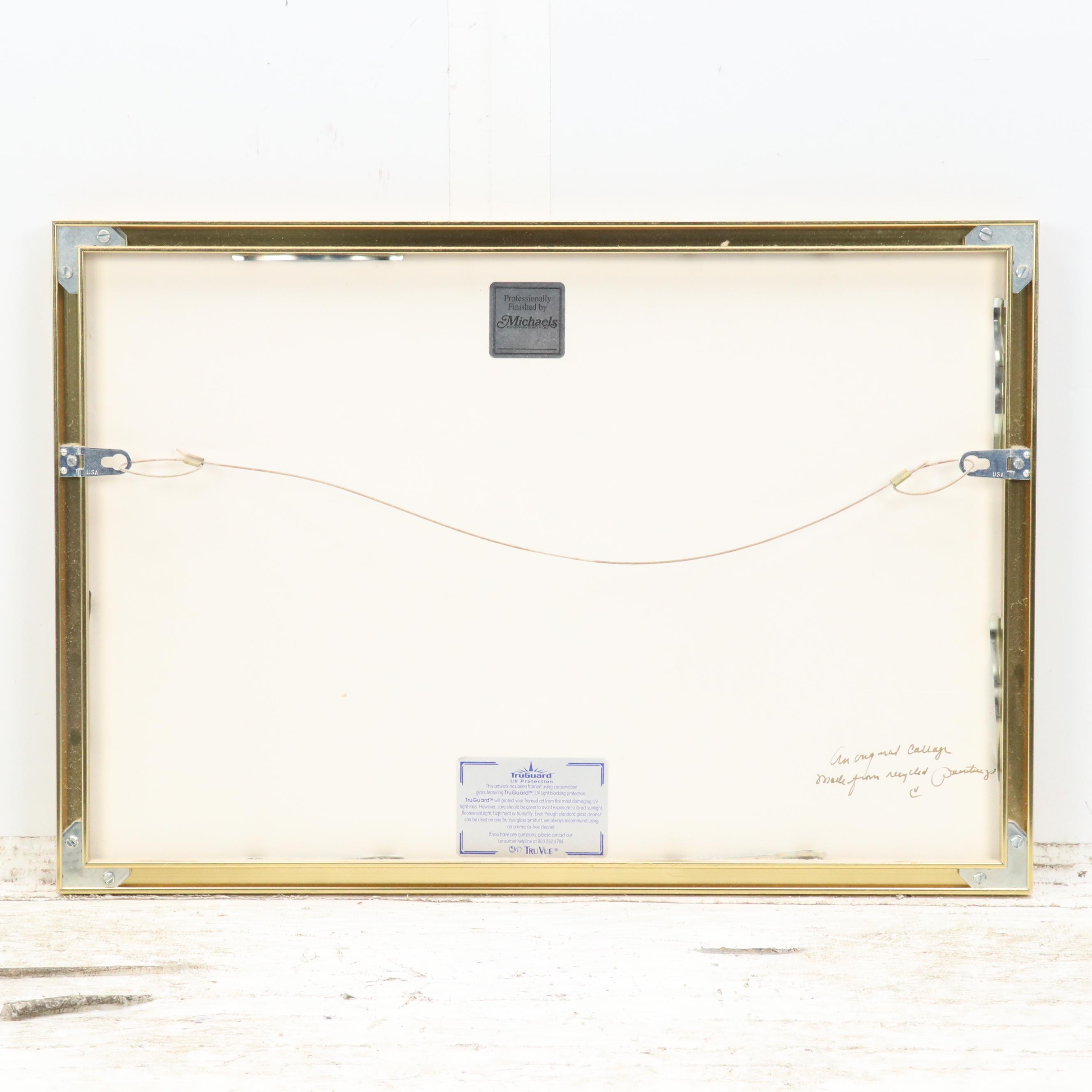 Remieke Woven Collage of Beach Scene, 21st Century