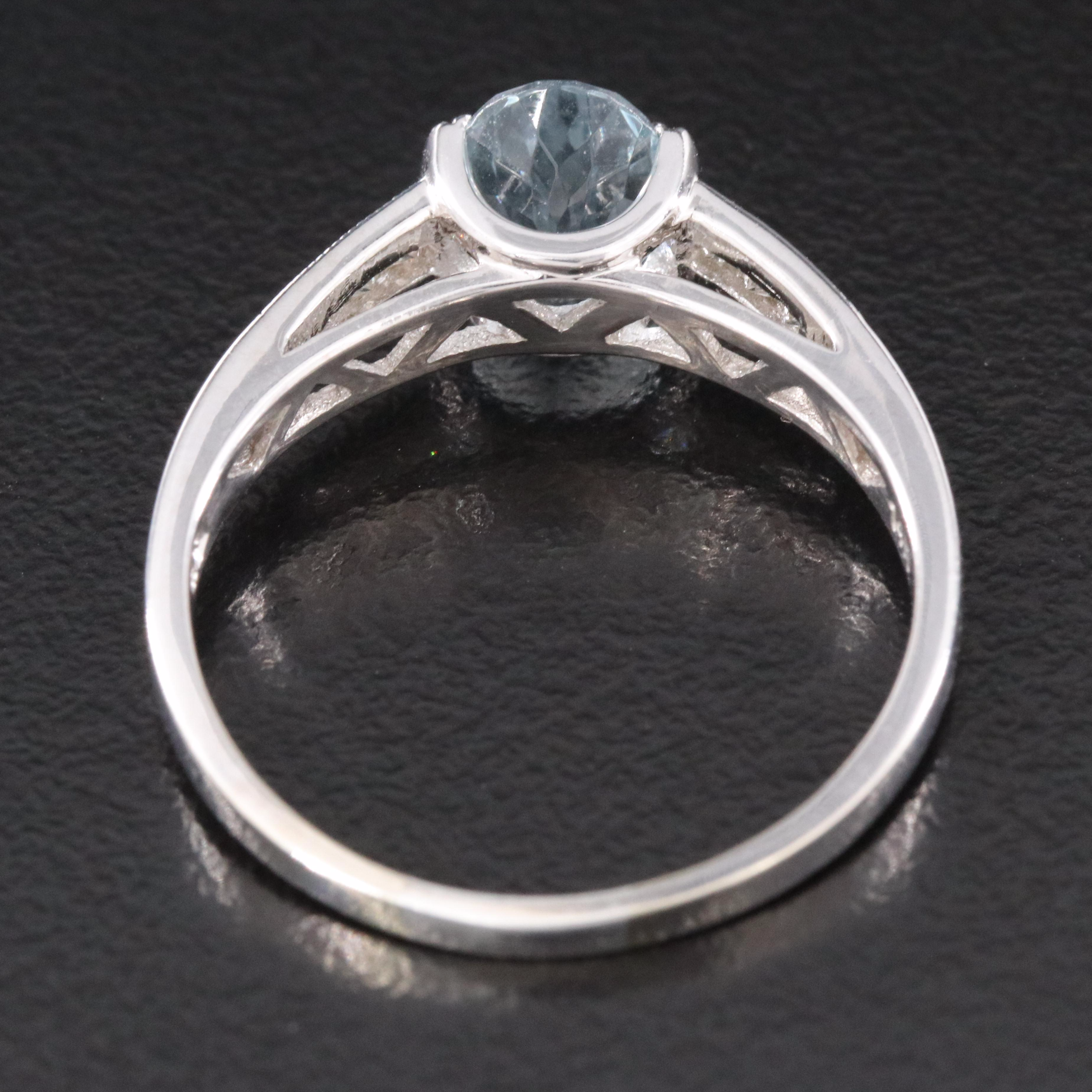 14K Aquamarine and Diamond Ring