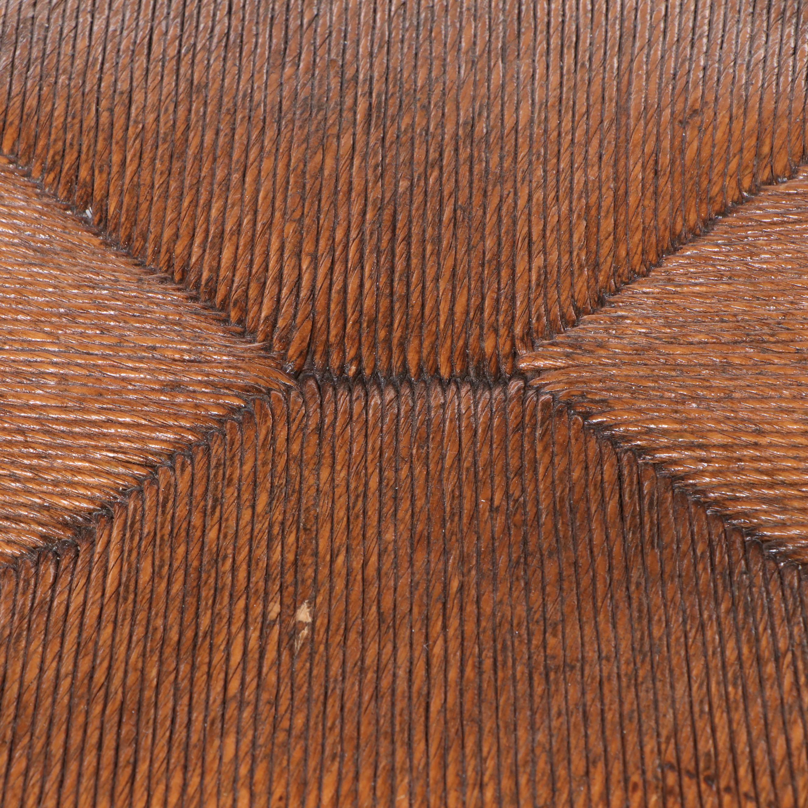 Traditional Style Armchair with Woven Rush Seat