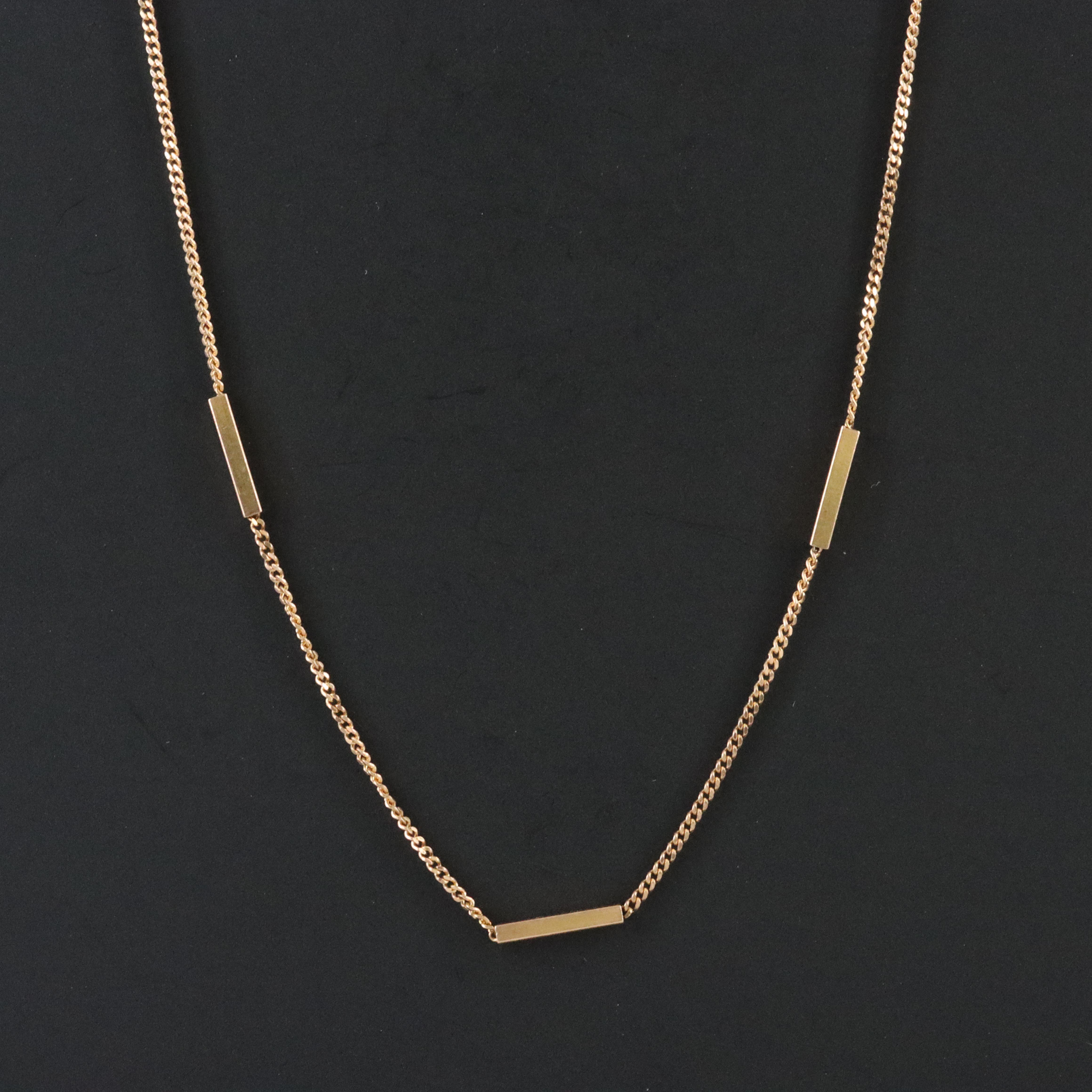 Italian 14K Bar Necklace