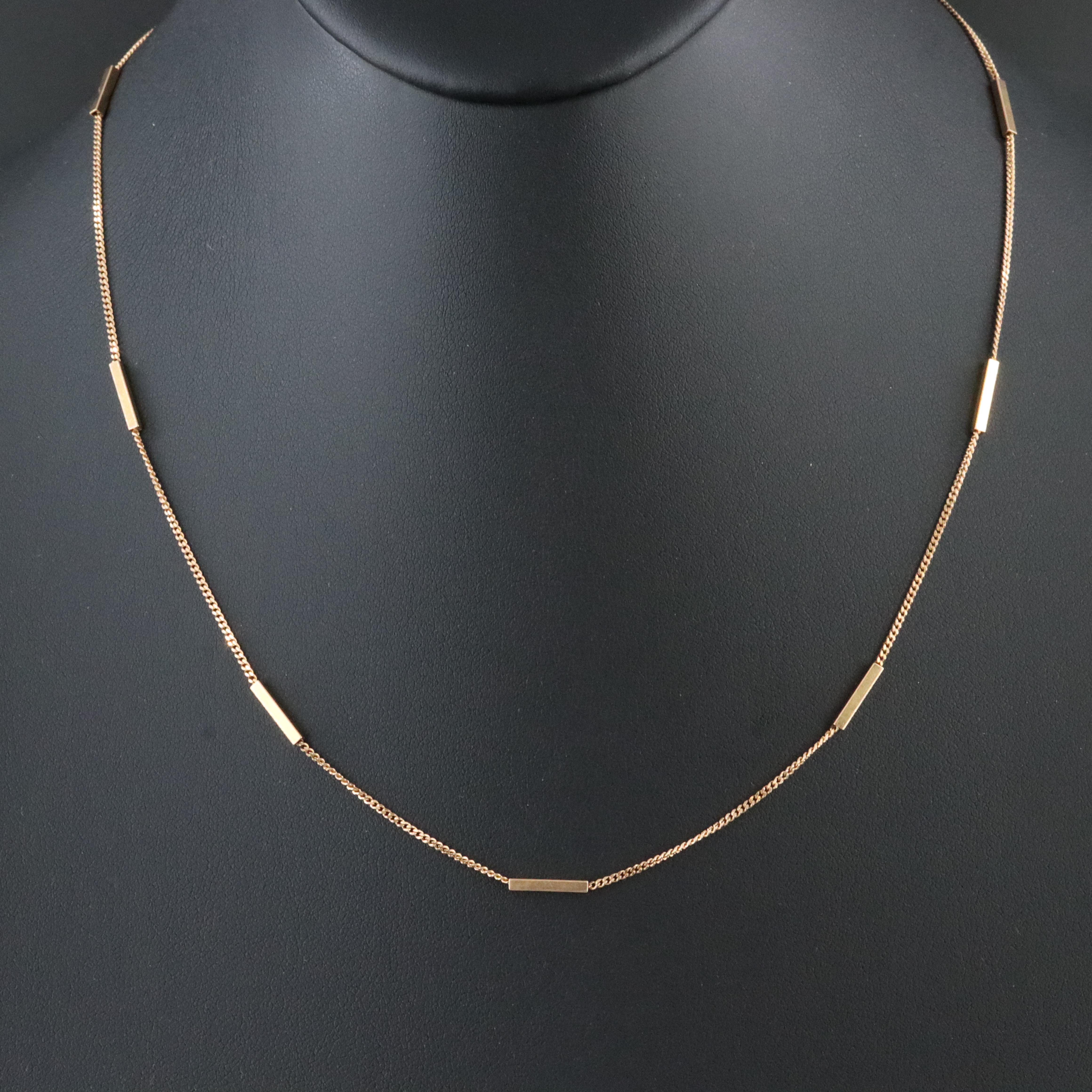 Italian 14K Bar Necklace