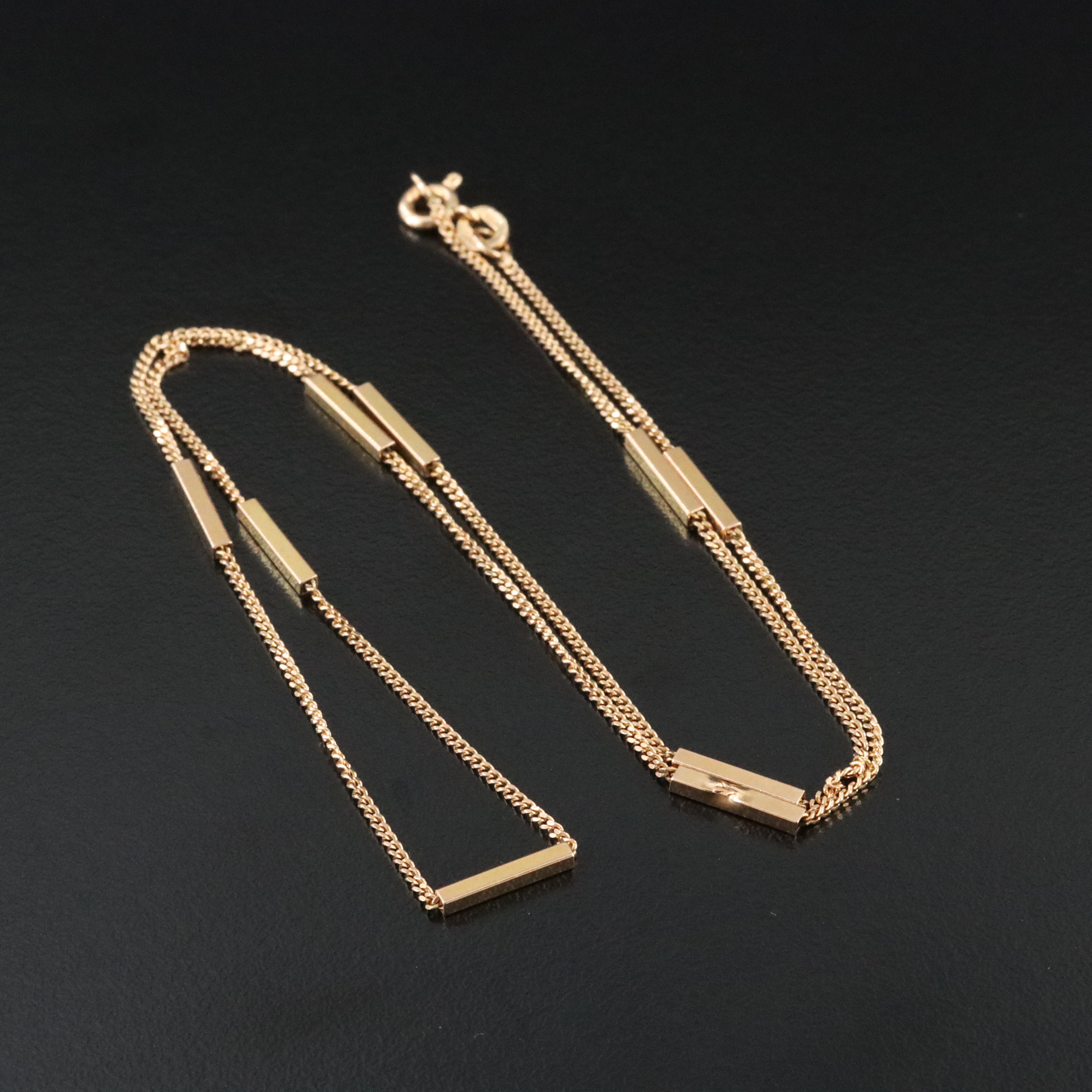 Italian 14K Bar Necklace
