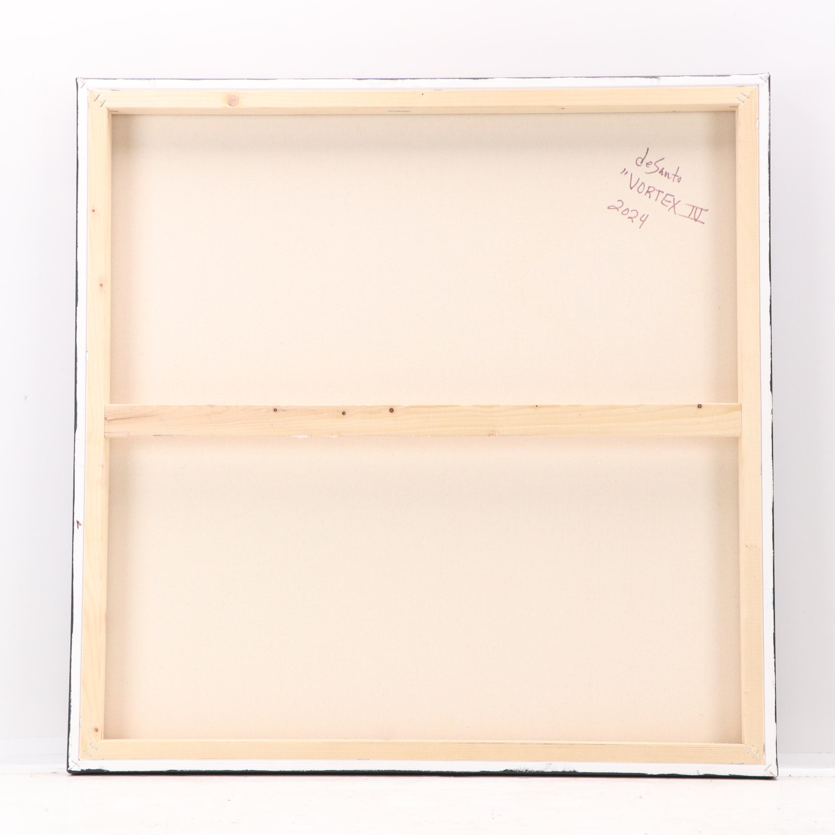 deSanto Stylized Op Art Acrylic Painting "Vortex IV," 2024