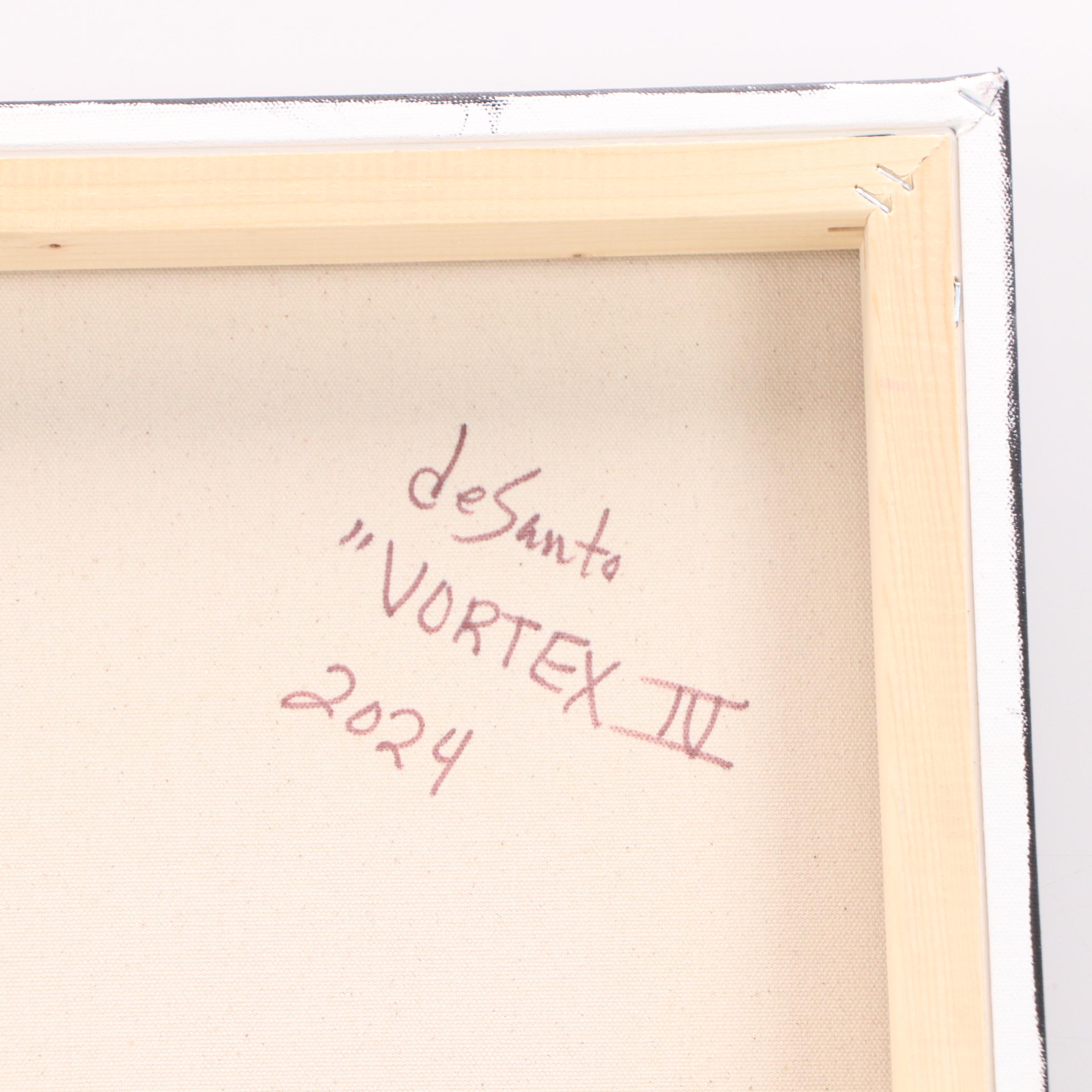 deSanto Stylized Op Art Acrylic Painting "Vortex IV," 2024