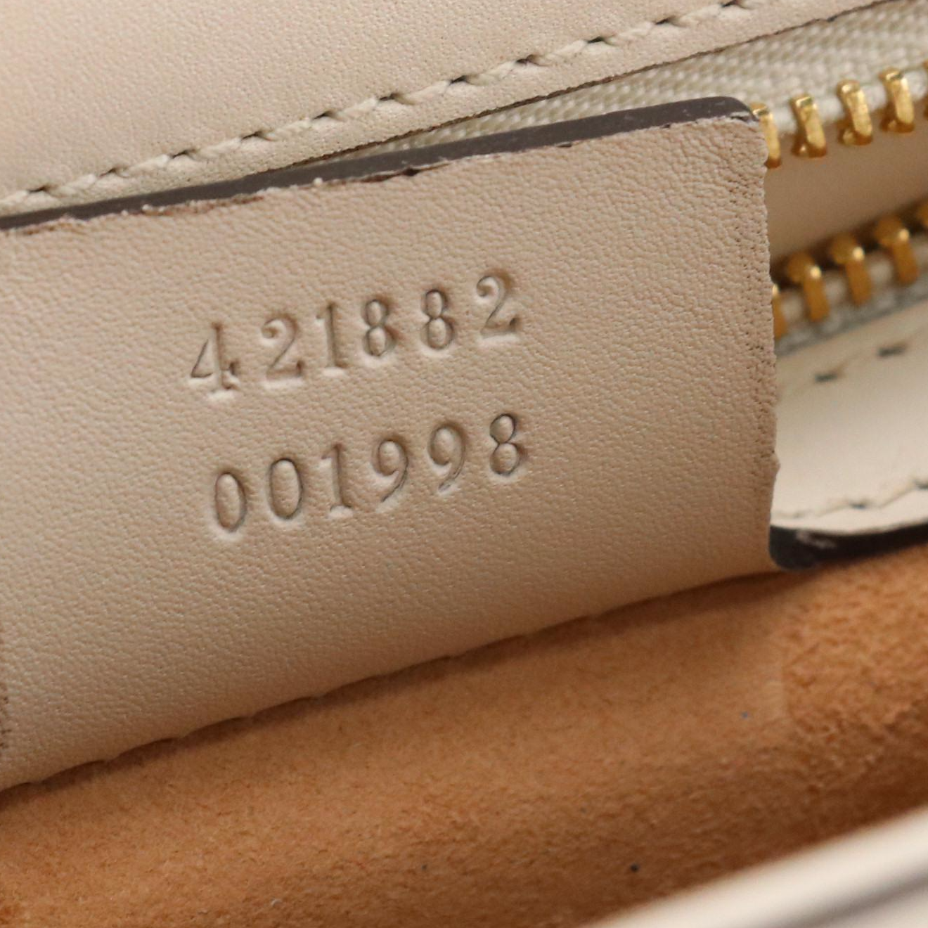 Gucci Medium Sylvie Shoulder Bag in Web Striped White Calfskin Leather, With Box