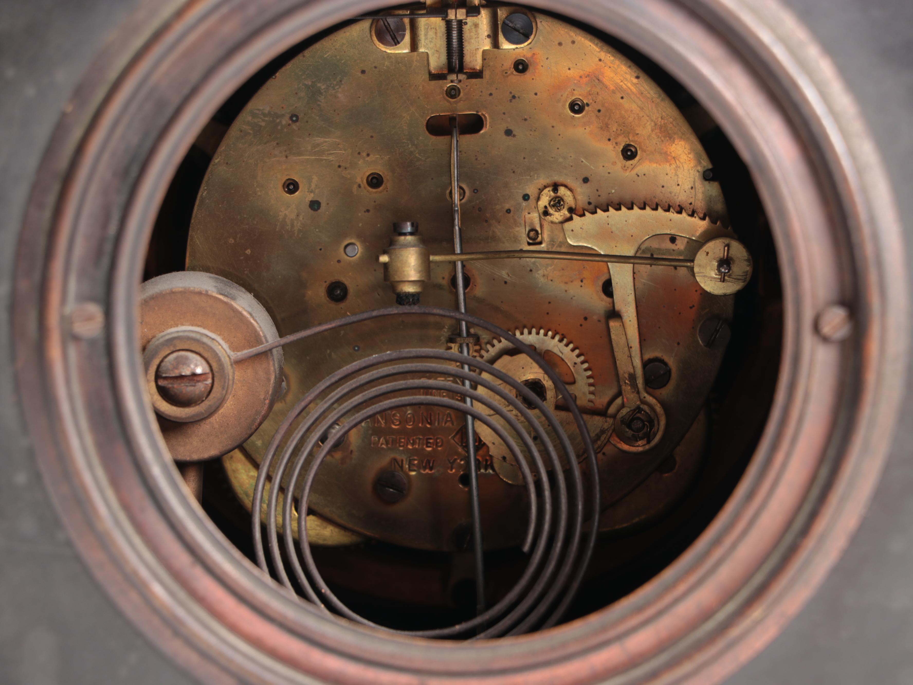 Ansonia Black Marble Mantel Clock