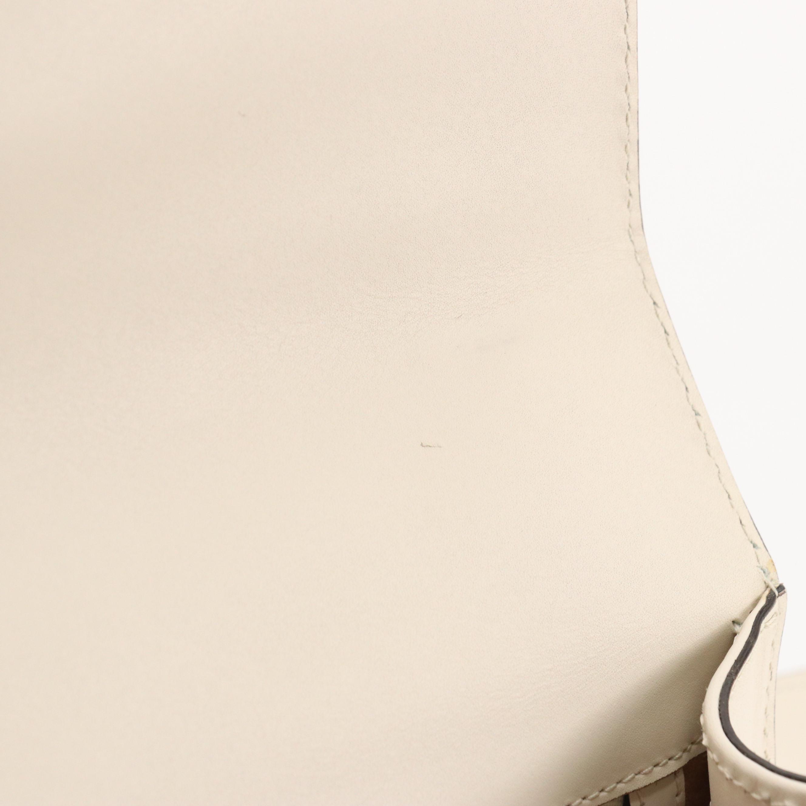 Gucci Medium Sylvie Shoulder Bag in Web Striped White Calfskin Leather, With Box