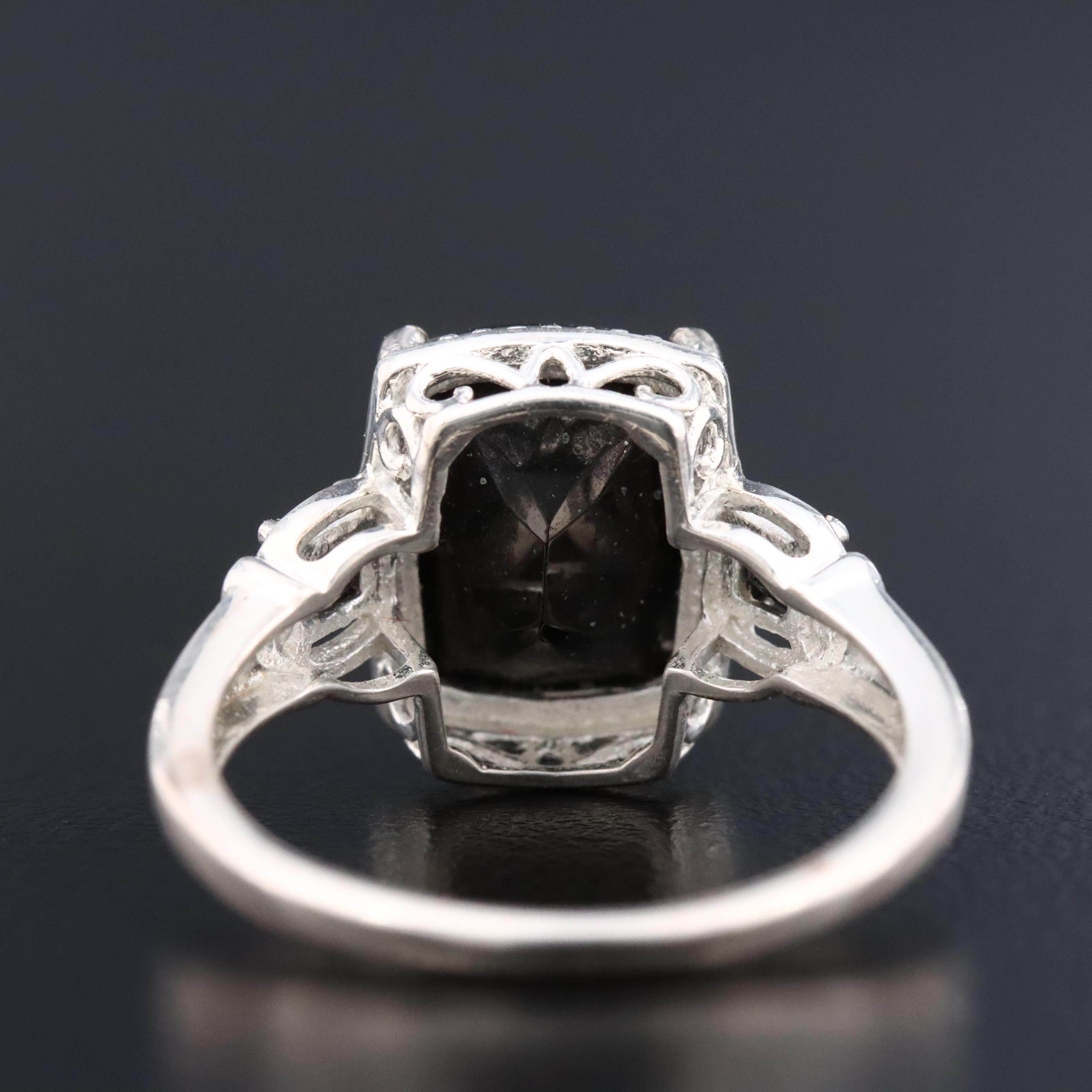 Sterling Shungite Three Stone Ring