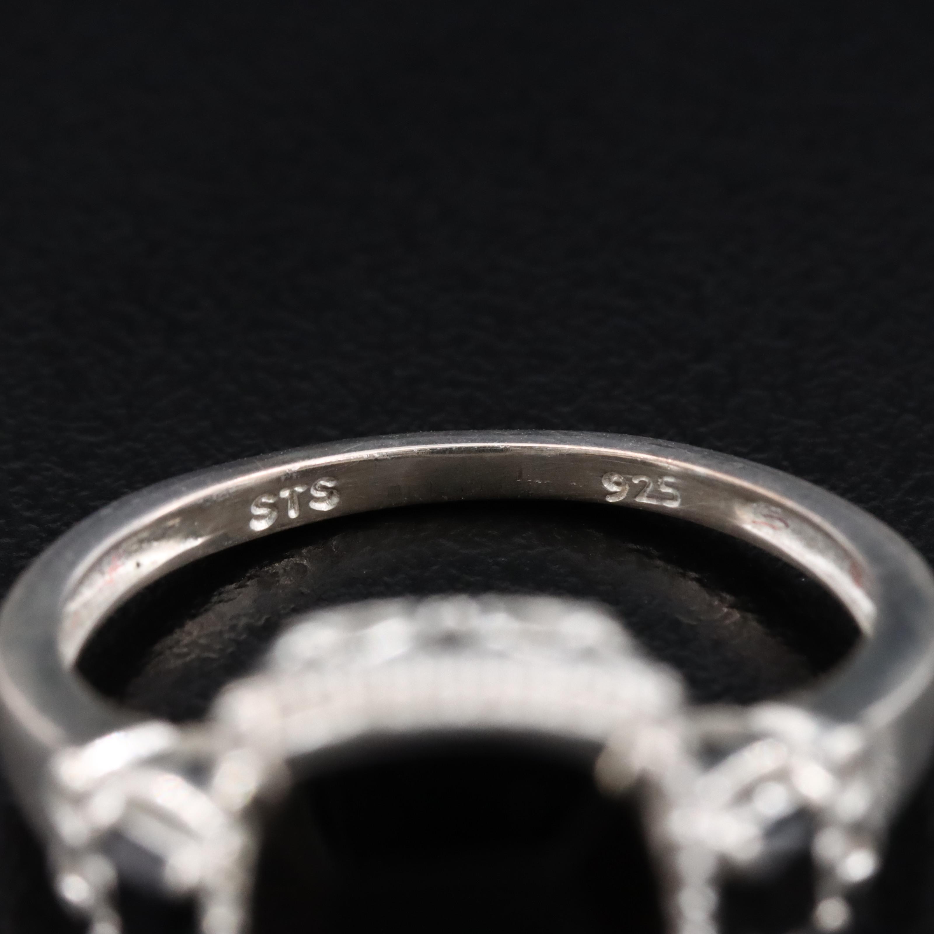 Sterling Shungite Three Stone Ring