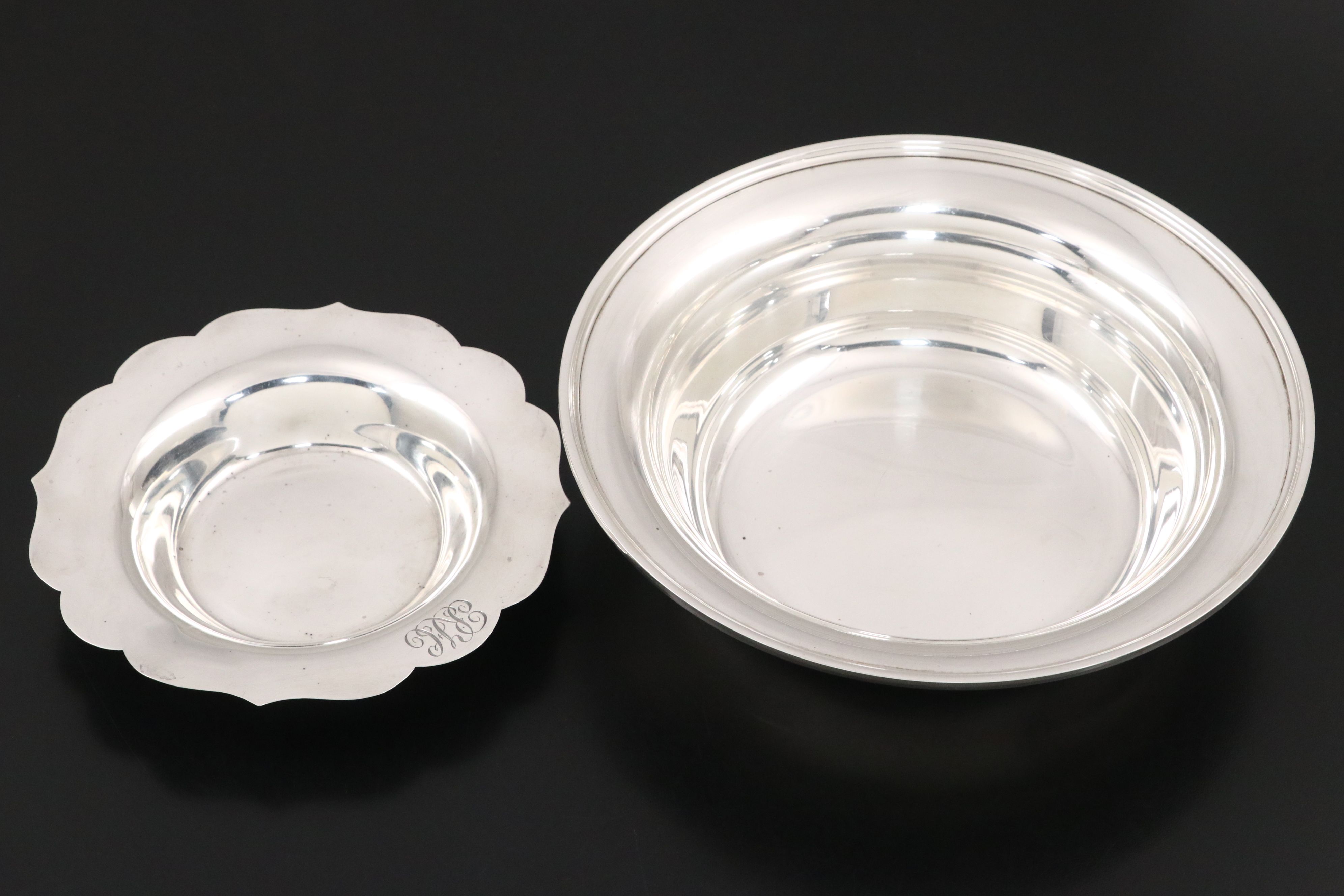 Towle Scalloped Sterling Silver Candy Dish with S. Kirk & Son Bowl