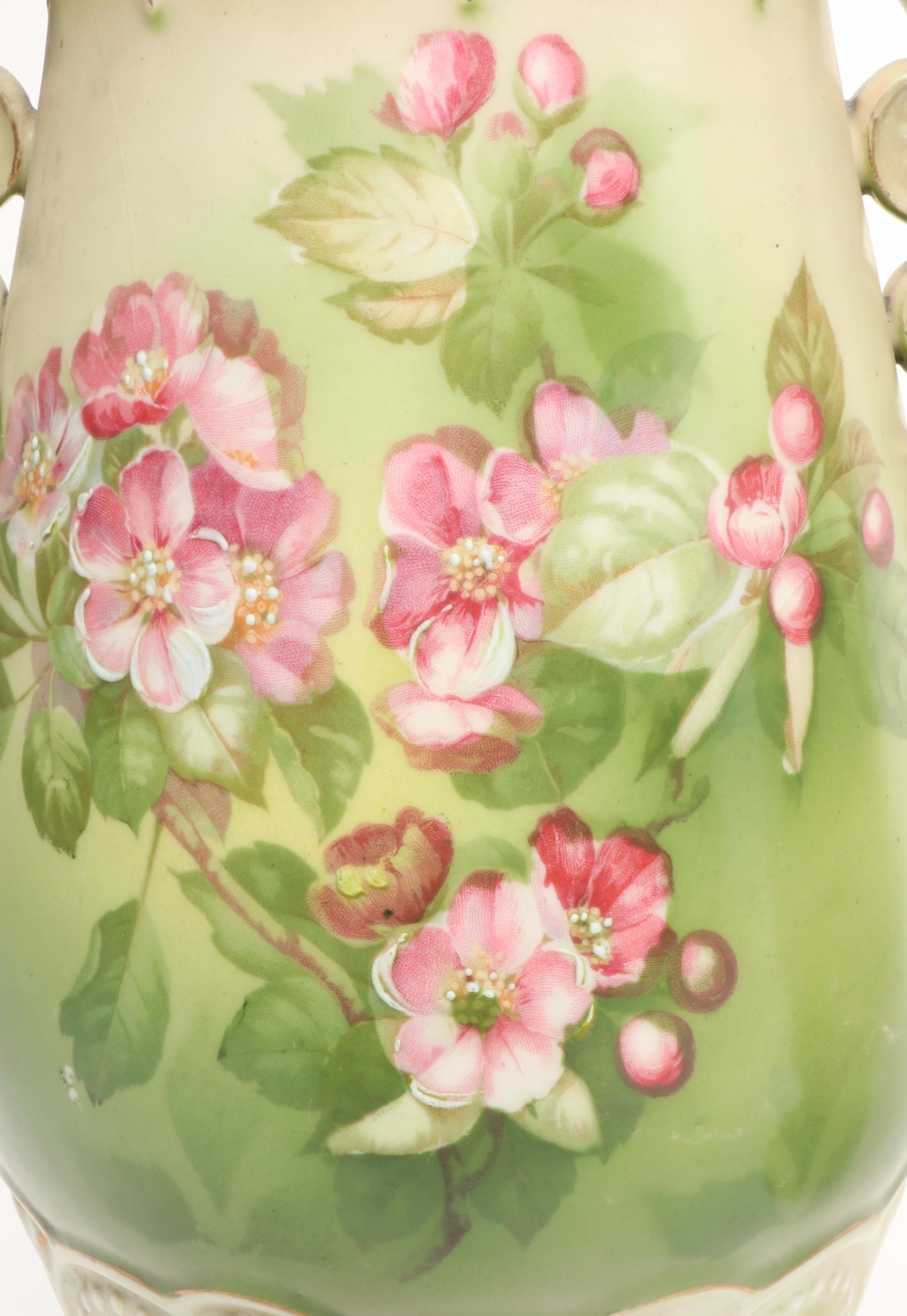 Robert Hanke Austrian Hand-Painted Floral Porcelain Vases