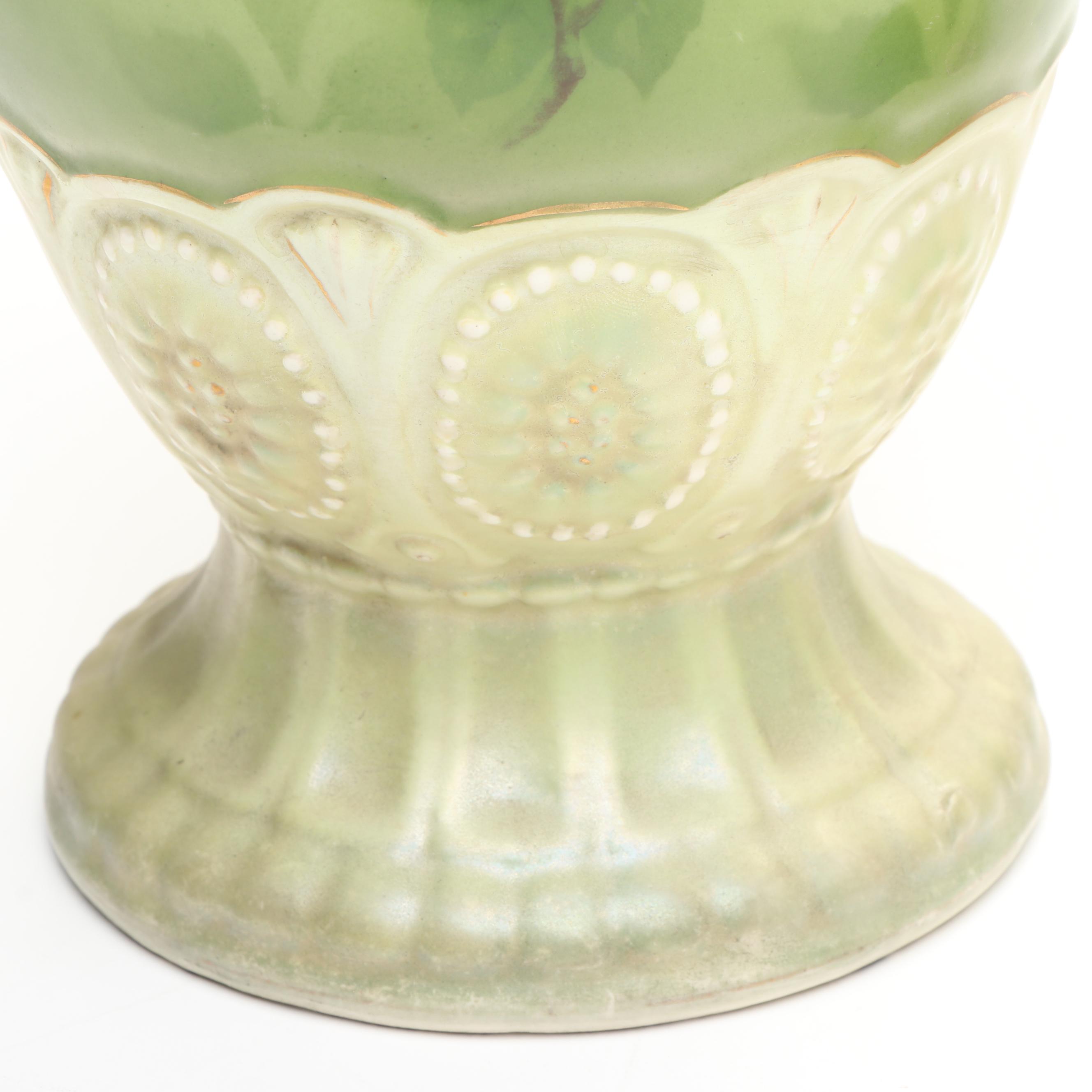 Robert Hanke Austrian Hand-Painted Floral Porcelain Vases