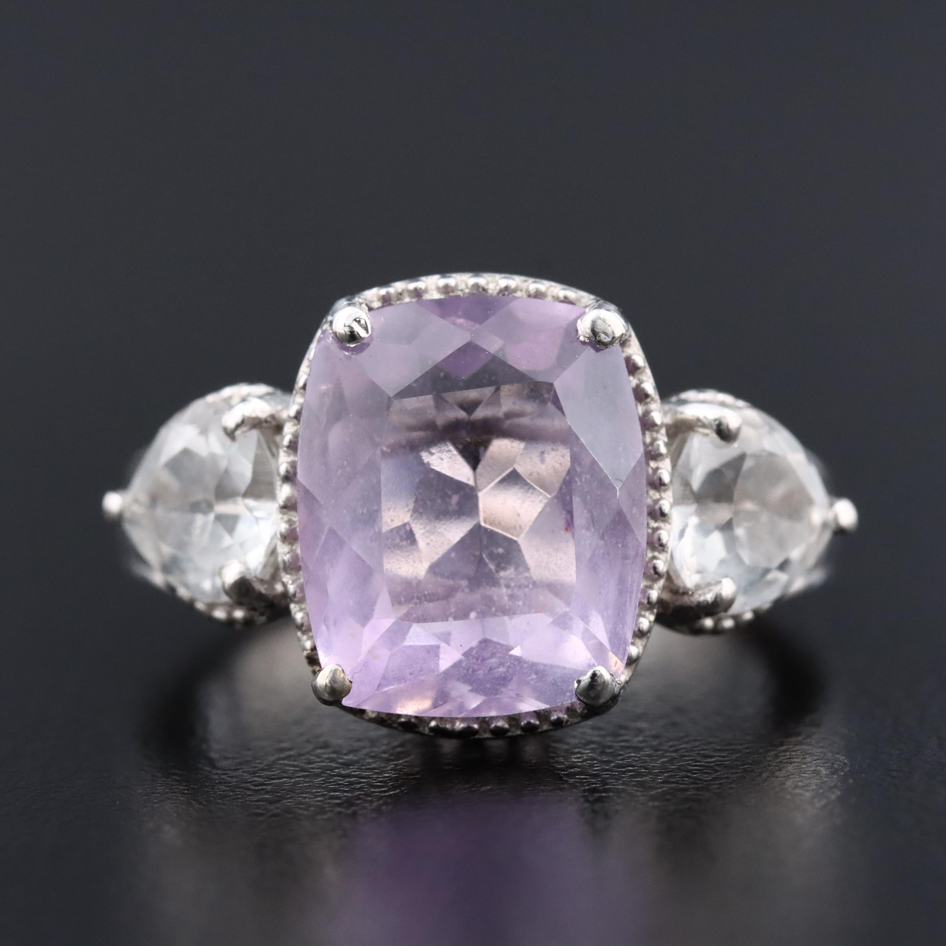 Sterling Amethyst and Sapphire Ring
