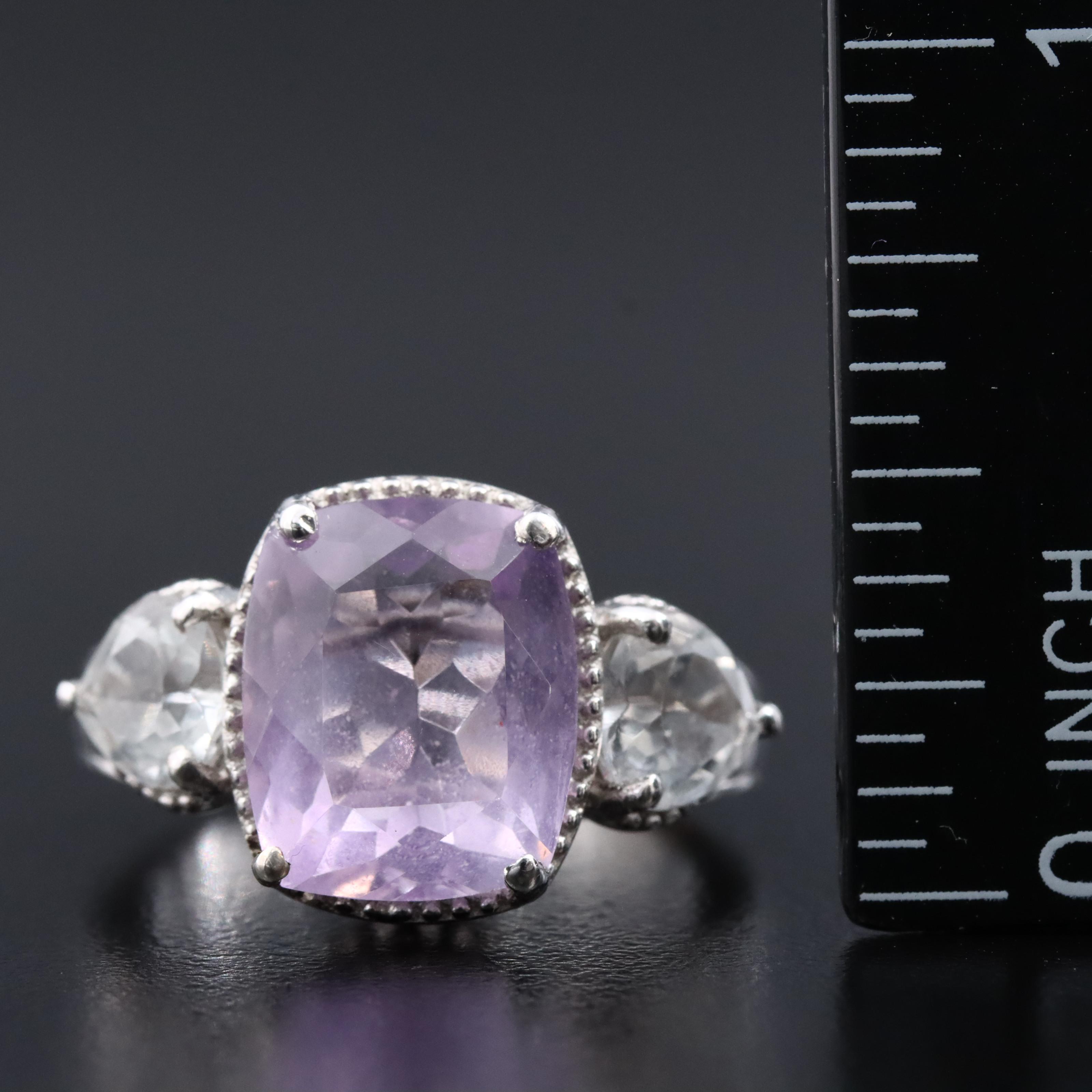 Sterling Amethyst and Sapphire Ring