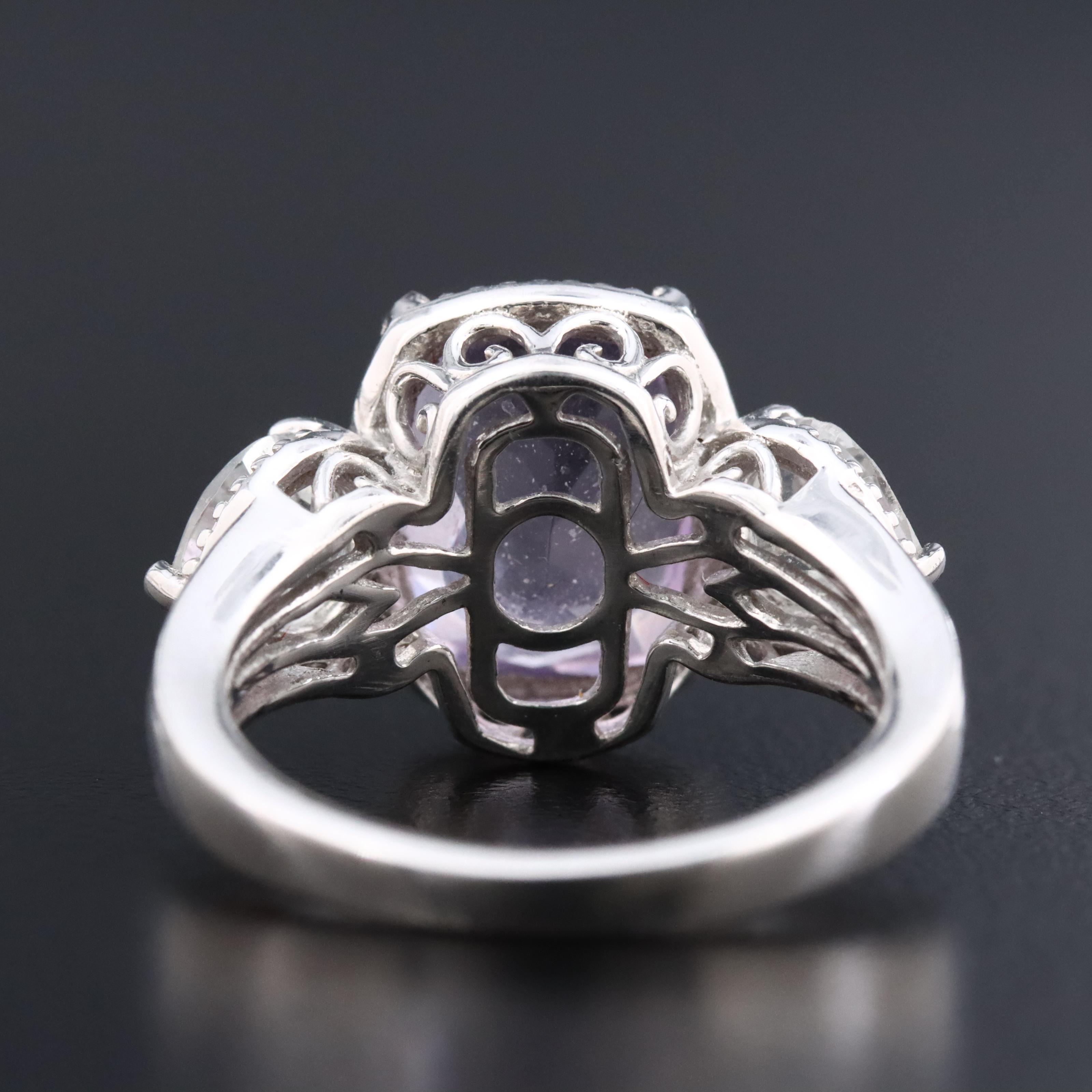 Sterling Amethyst and Sapphire Ring
