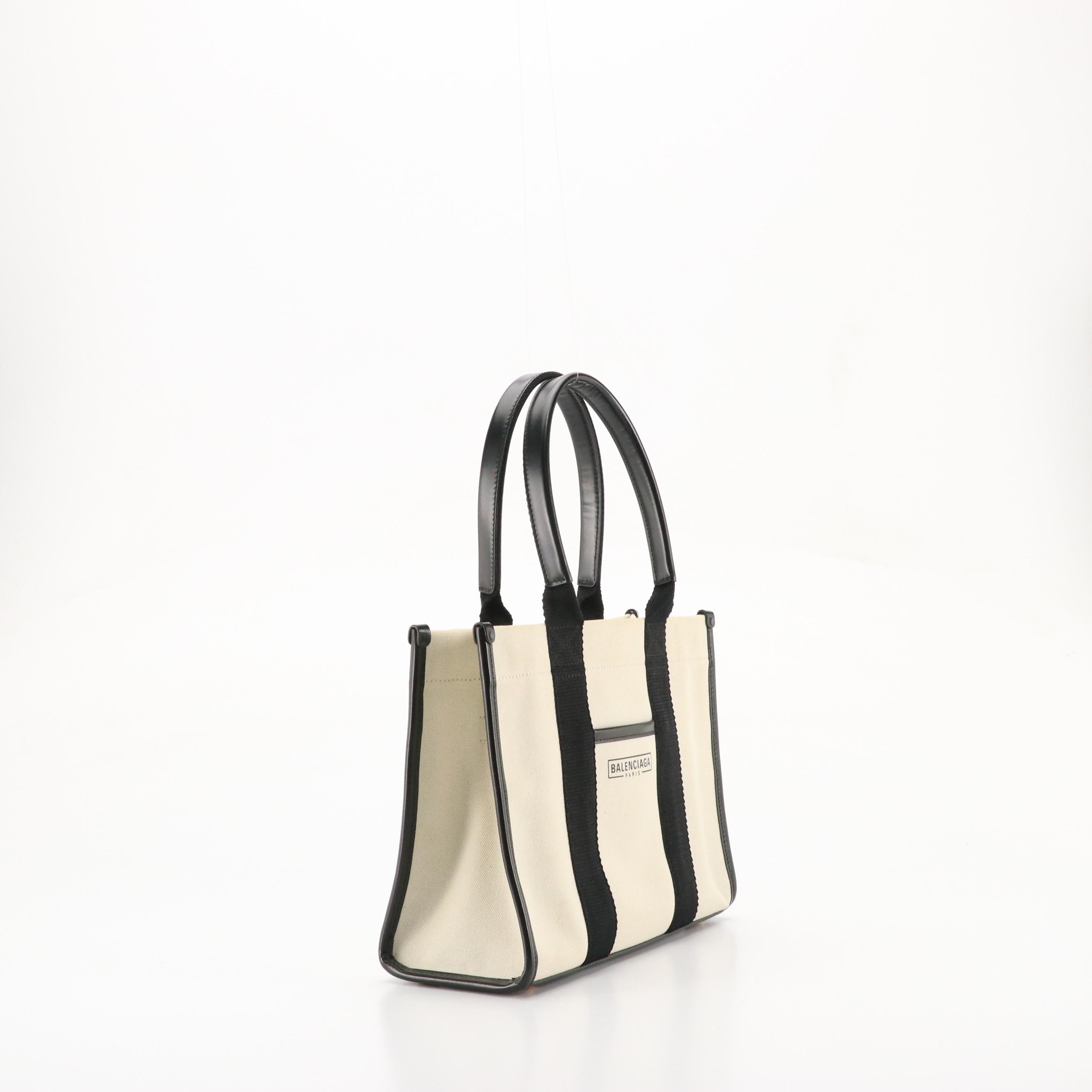 Balenciaga Canvas and Leather Small Tote