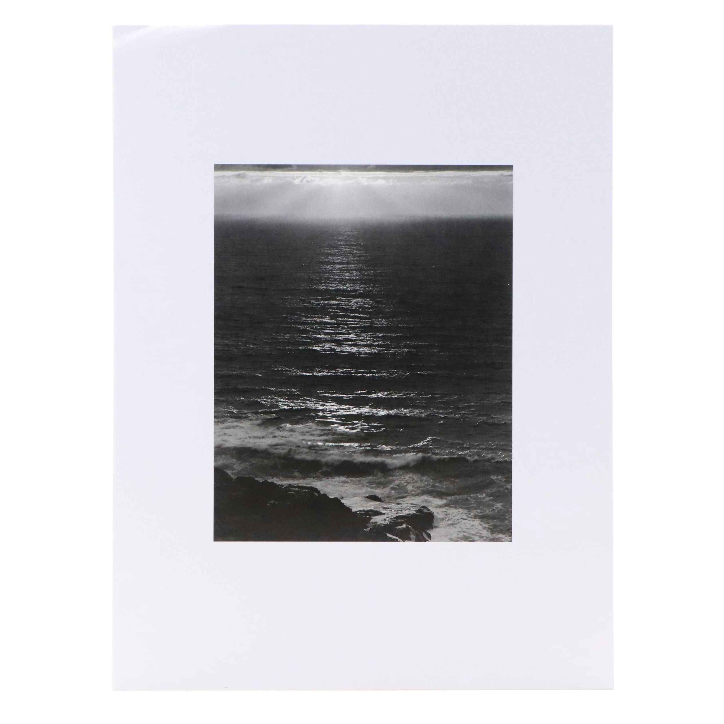 Sheet Fed Photogravure After Ansel Adams of Californian Seascape, Circa 1950s