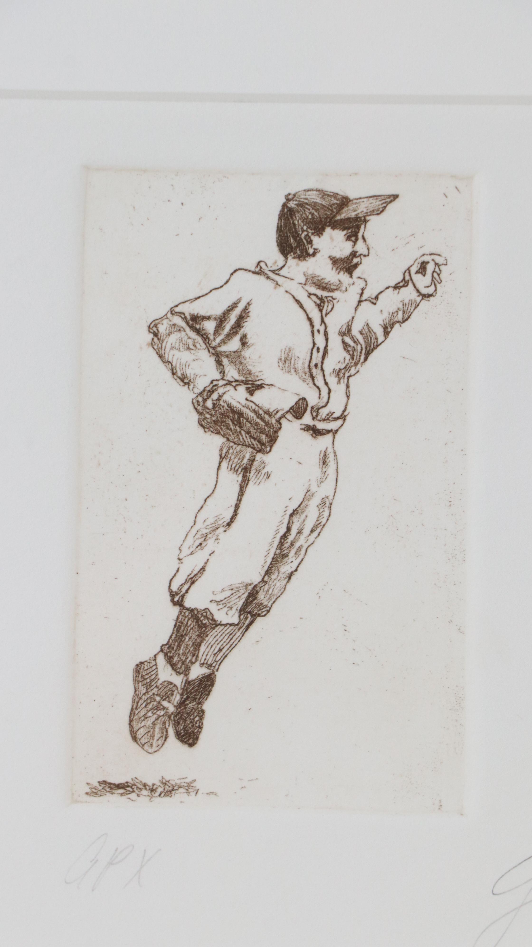 Deborah Geurtze Baseball Etching "Youthful Enthusiam"