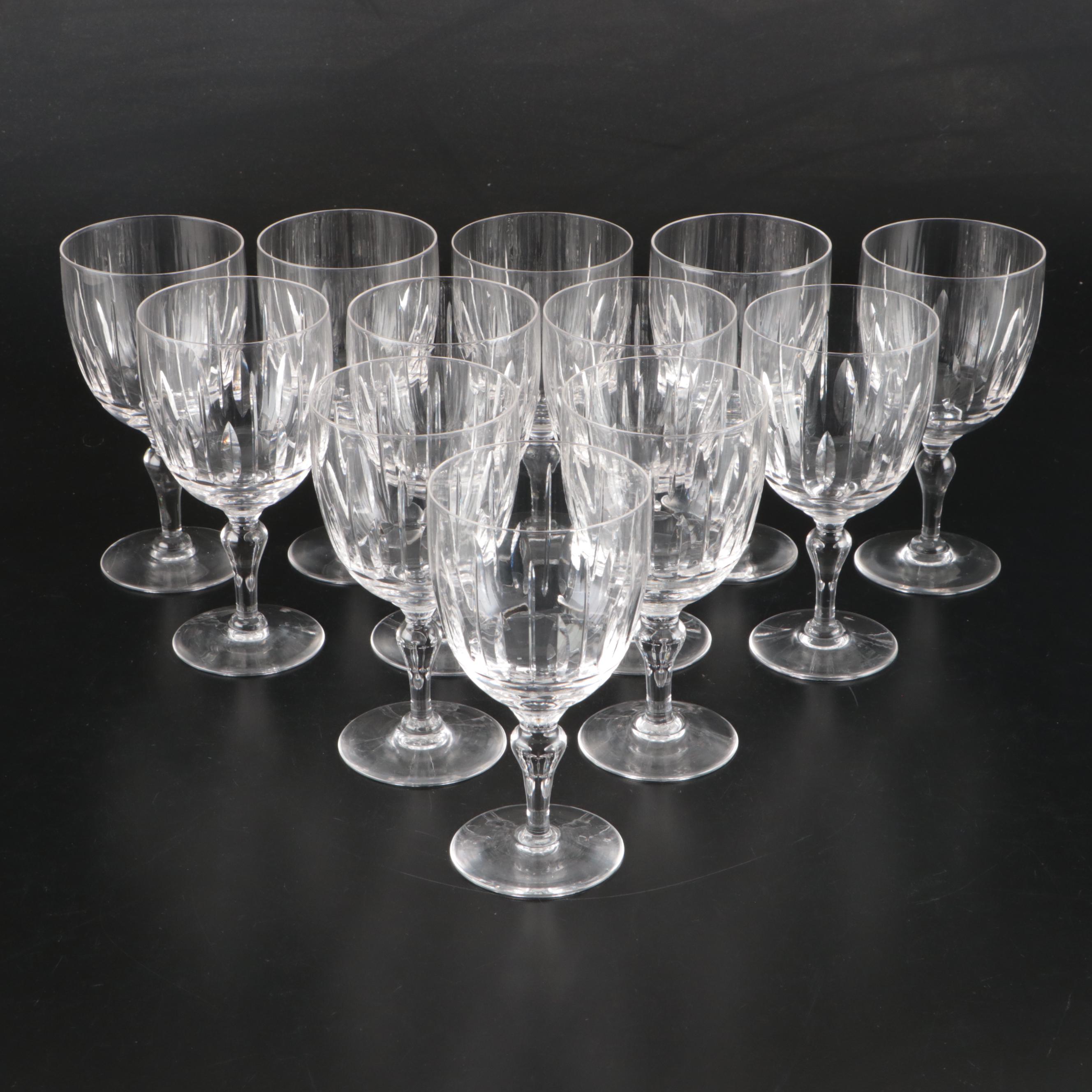 Stuart "Hampshire" Crystal Water Goblets, Mid to Late 20th Century