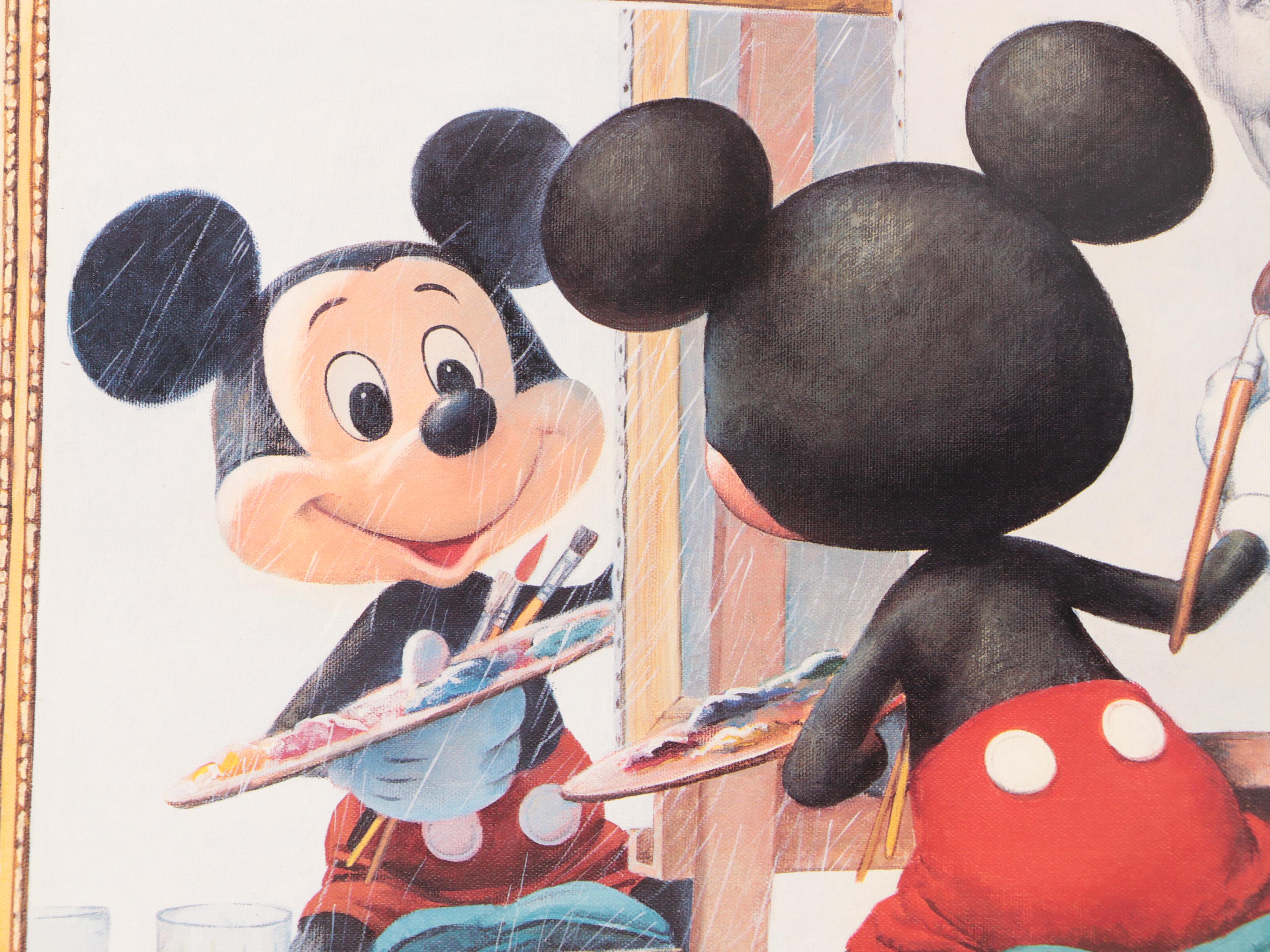 Charles Boyer "Mickey Mouse Self-Portrait" Lithograph Poster