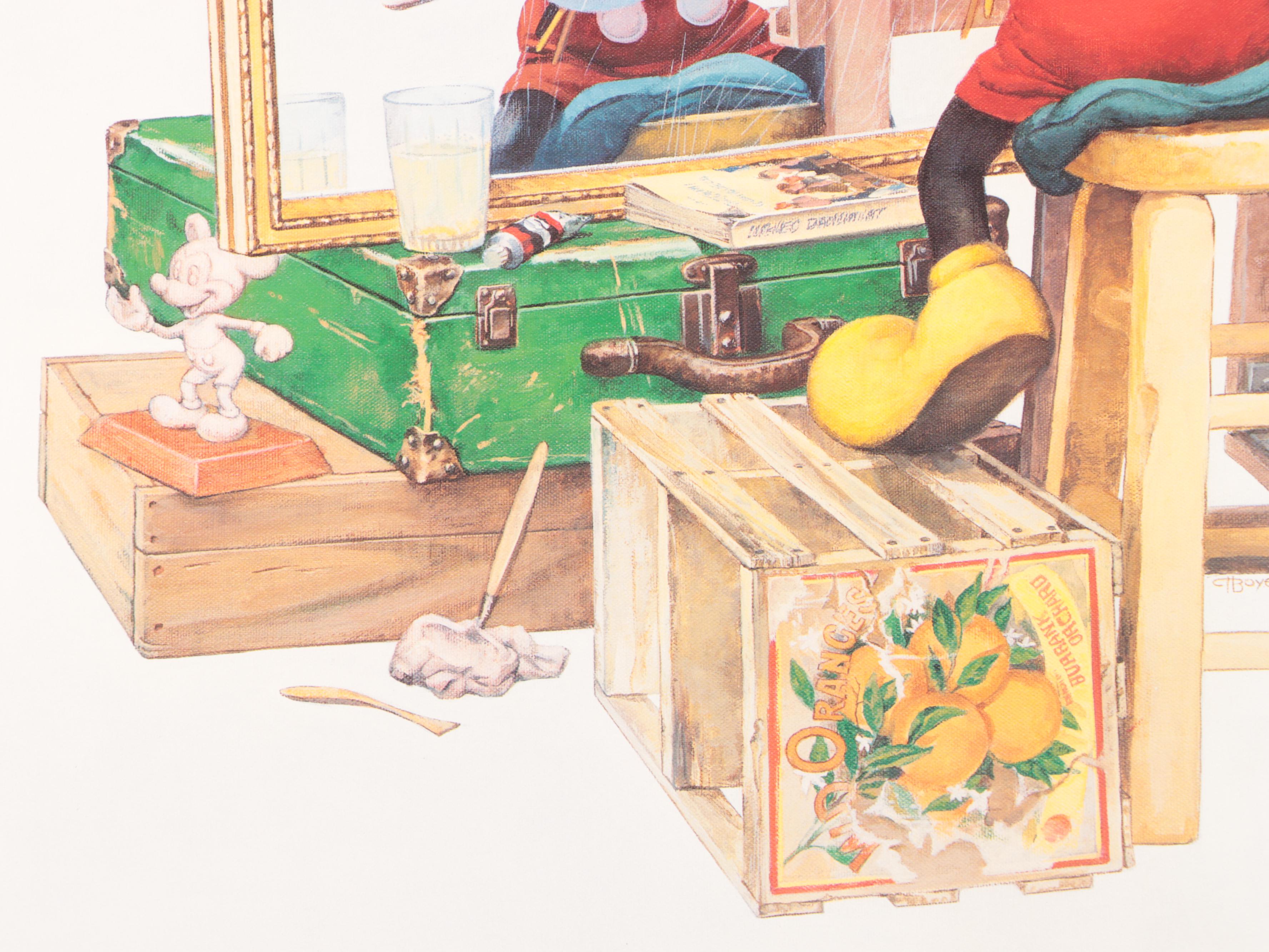 Charles Boyer "Mickey Mouse Self-Portrait" Lithograph Poster