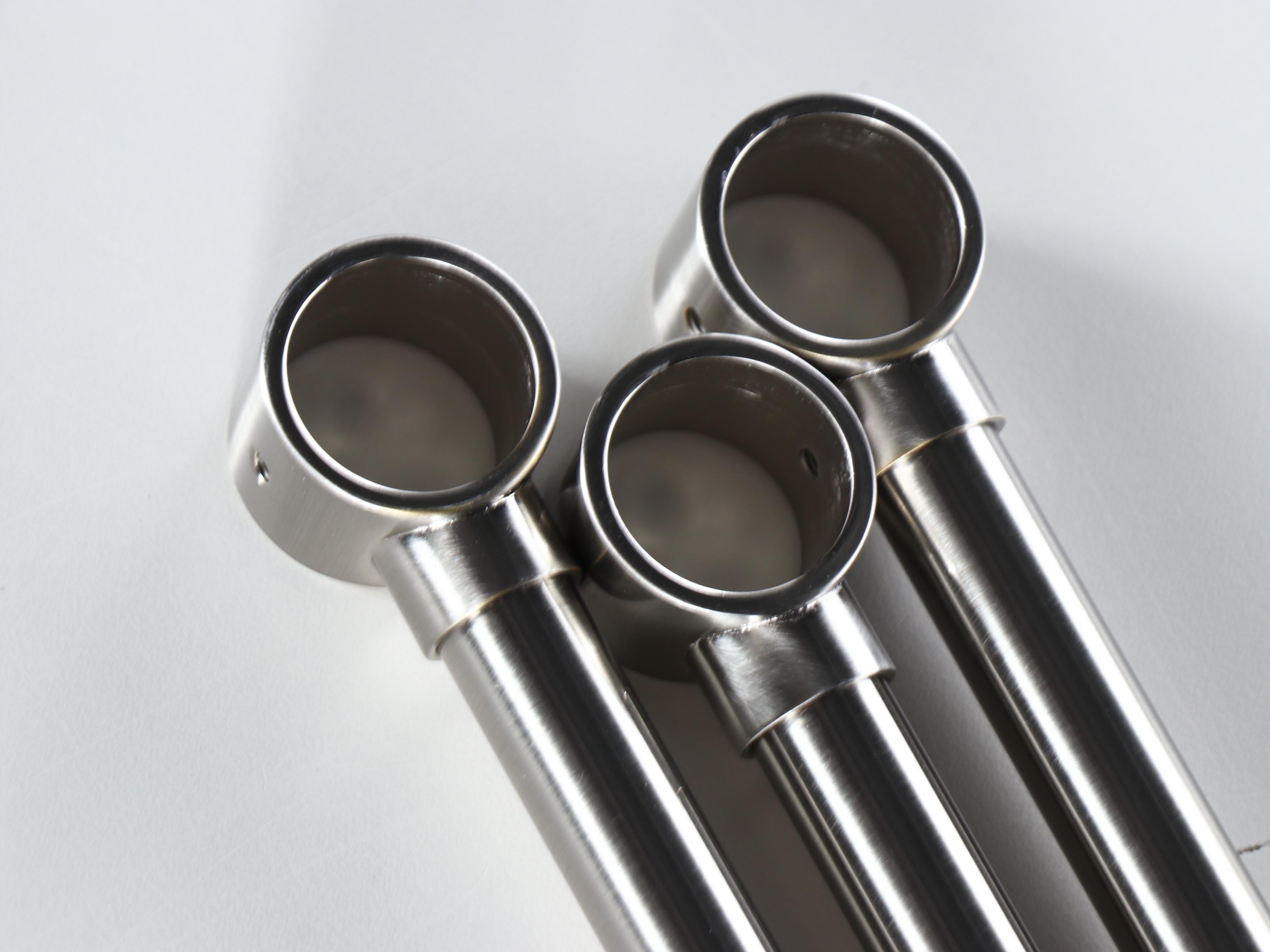 Contemporary Brushed Nickel Oval Shower Ring and Ceiling Supports