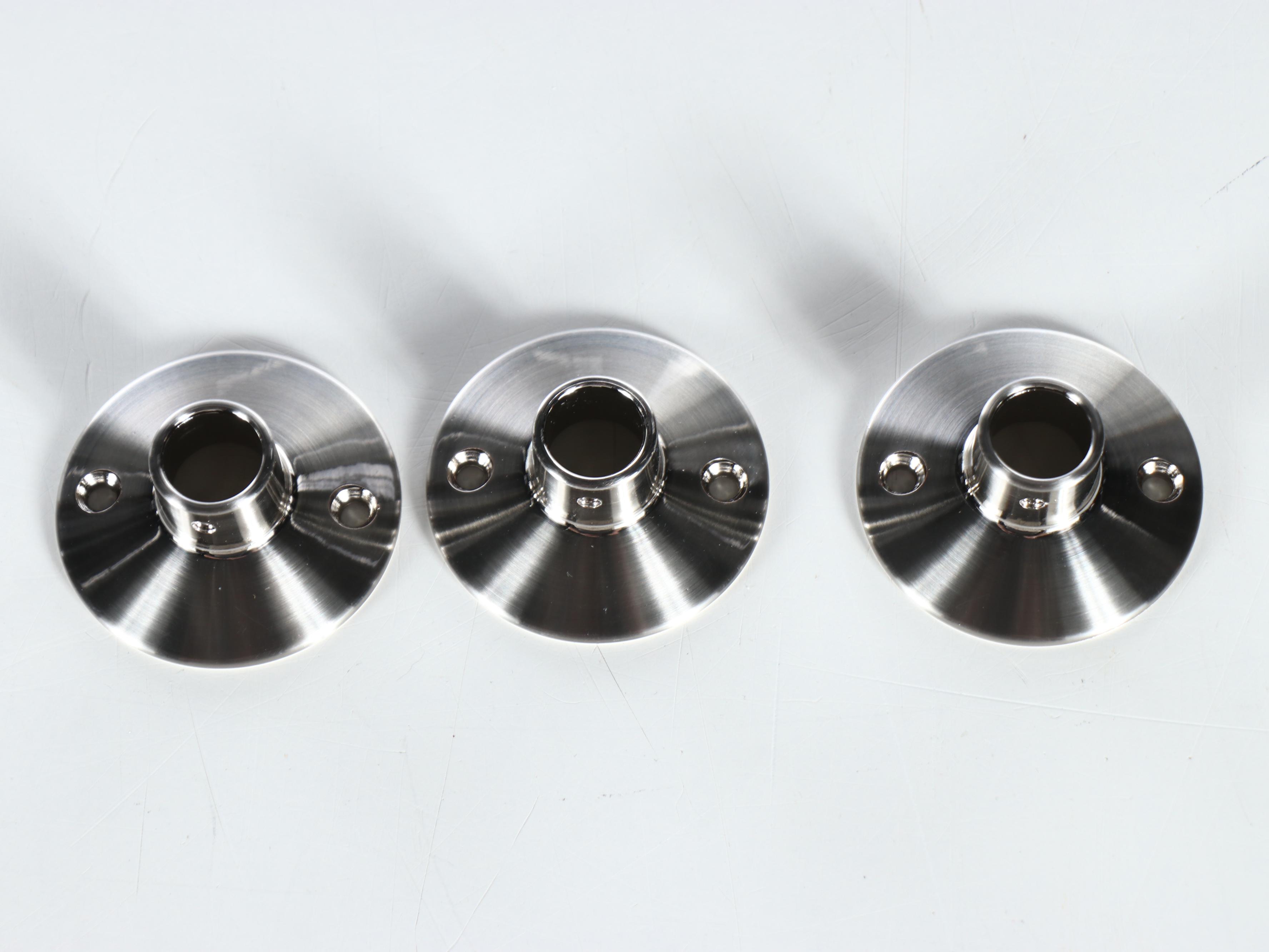 Contemporary Brushed Nickel Oval Shower Ring and Ceiling Supports